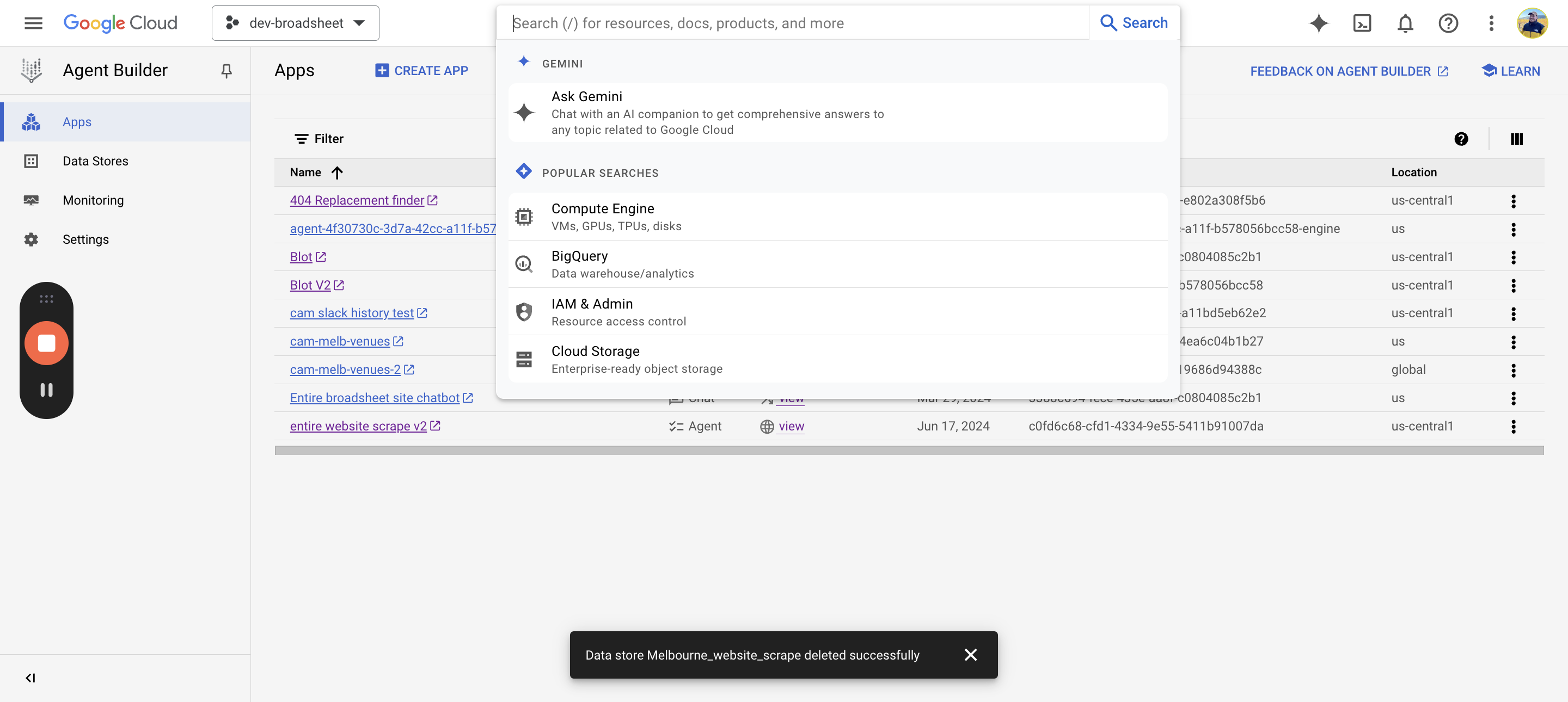 Step #2: Click on "dev - broadsheet"