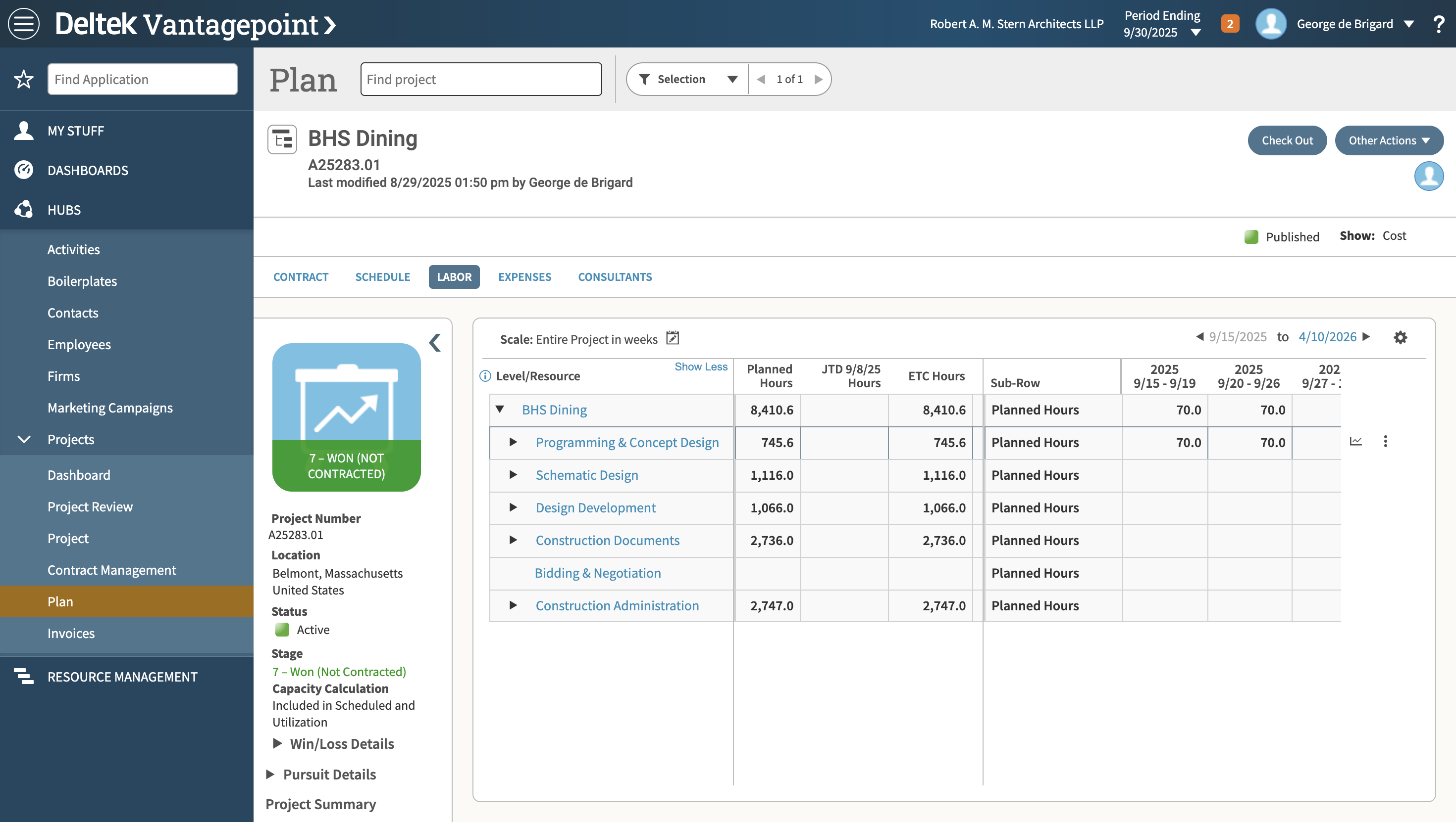Step #3: Find the phase and staff member you wish to adjust