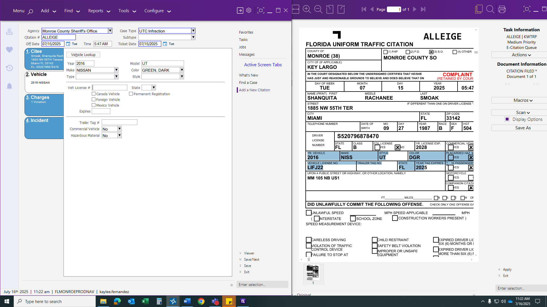 Step #36: Click on "Veh License"