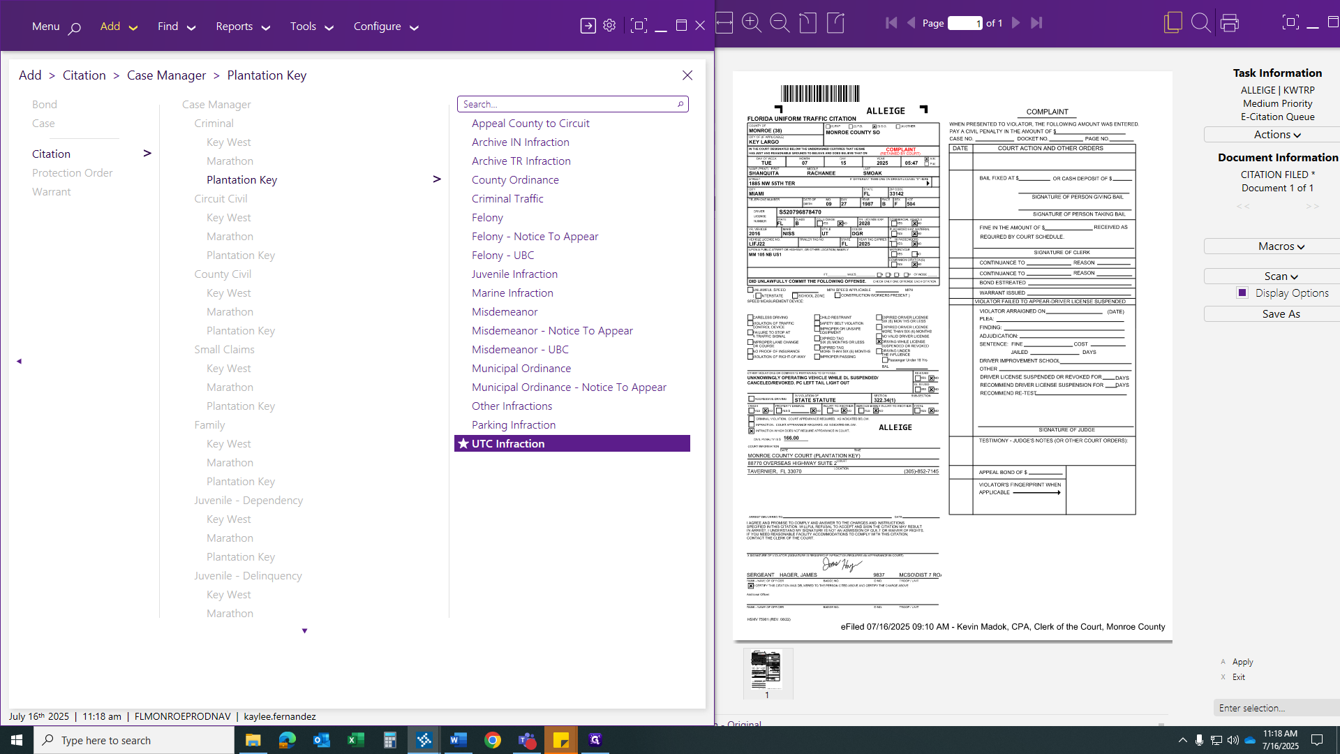 Step #14: Click on "✰ UTC Infraction"