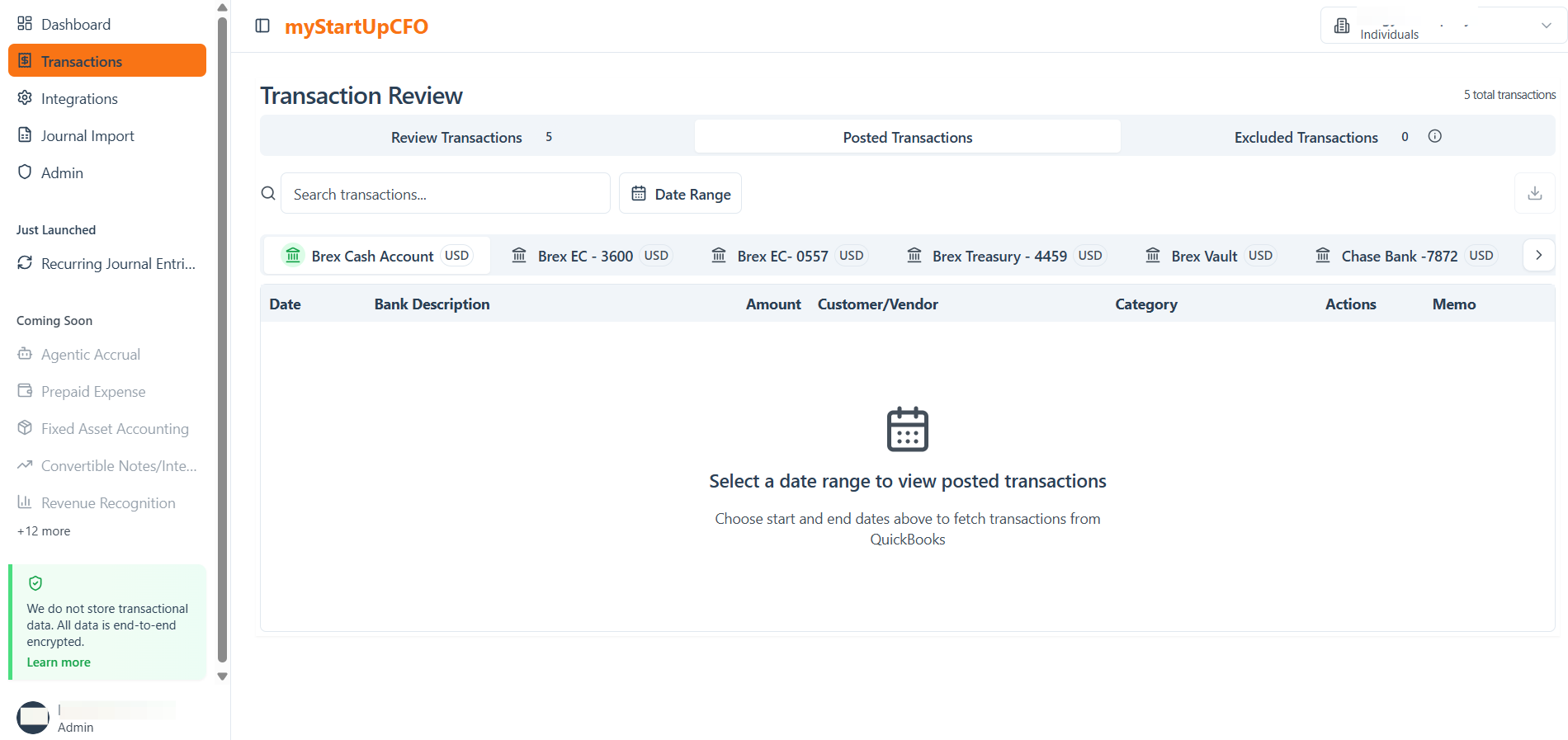 Step #1: Go to the Transactions tab and open the Posted Transactions section.