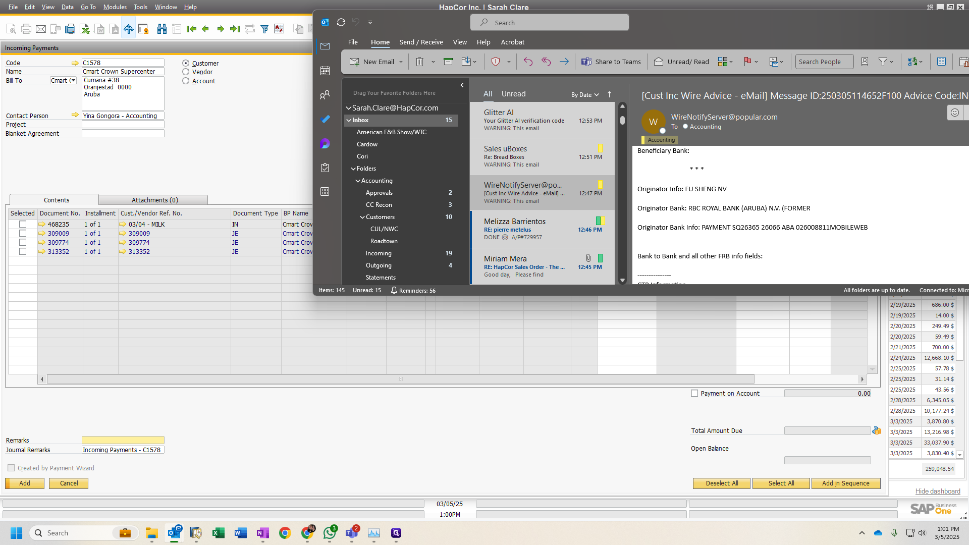 Step #28: In originator bank Info, you will find the customer's written payment details.