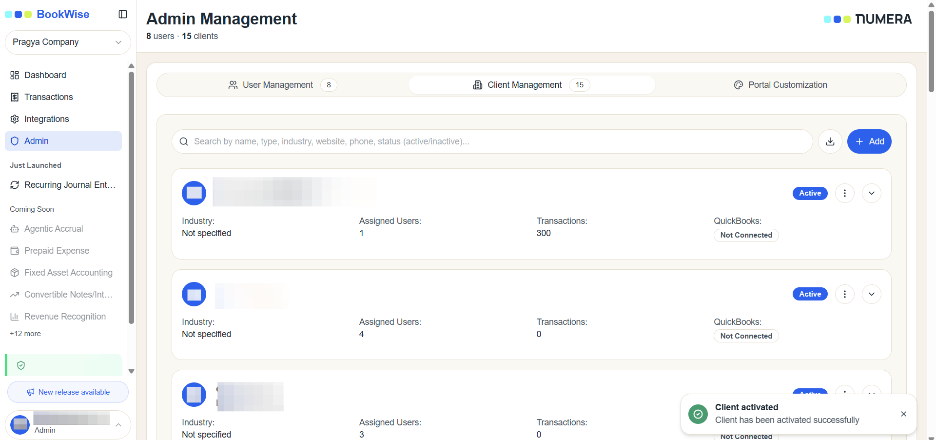 Step #1: Click on Client Management tab