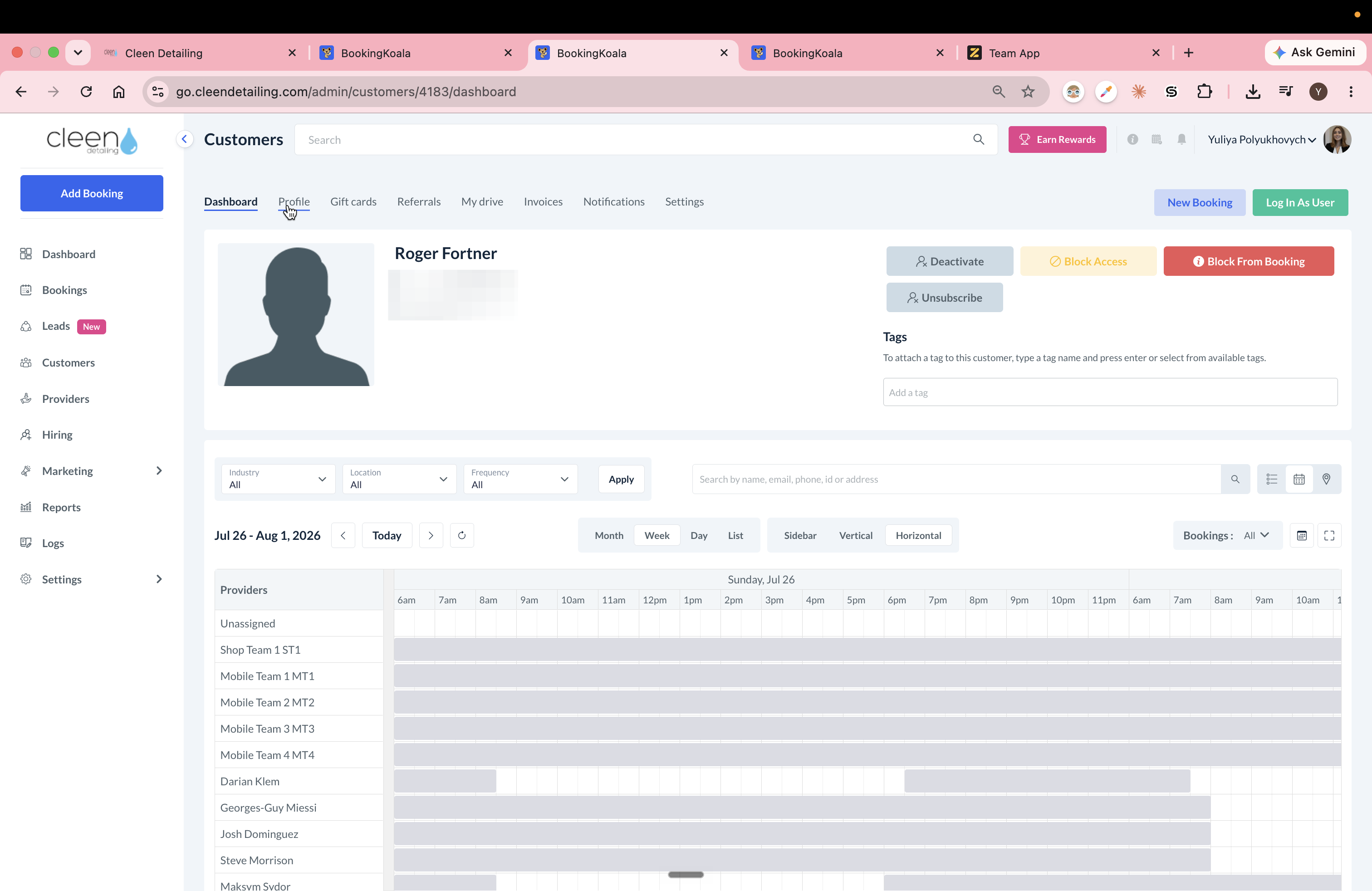 Step #4: Navigate to the customer's Profile to view their account details. Scroll down to check the last four digits of the latest updated Card of File