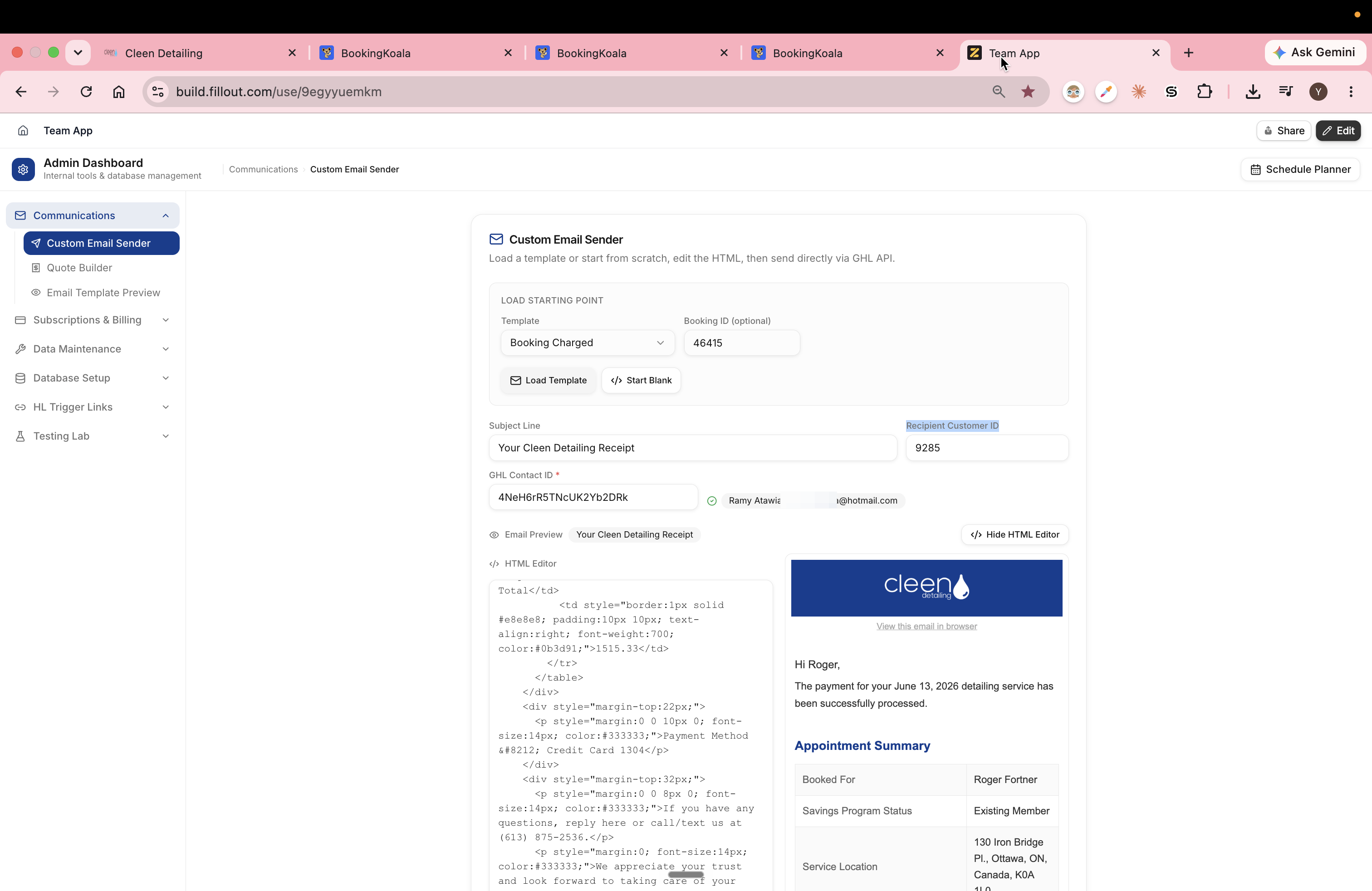 Step #20: Return to the Team App Custom Email Sender tab.