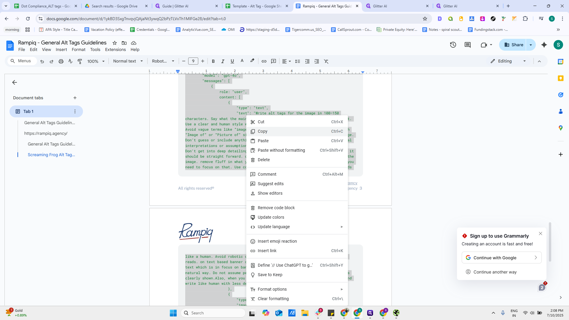 Step #17: Click on "© Copy"