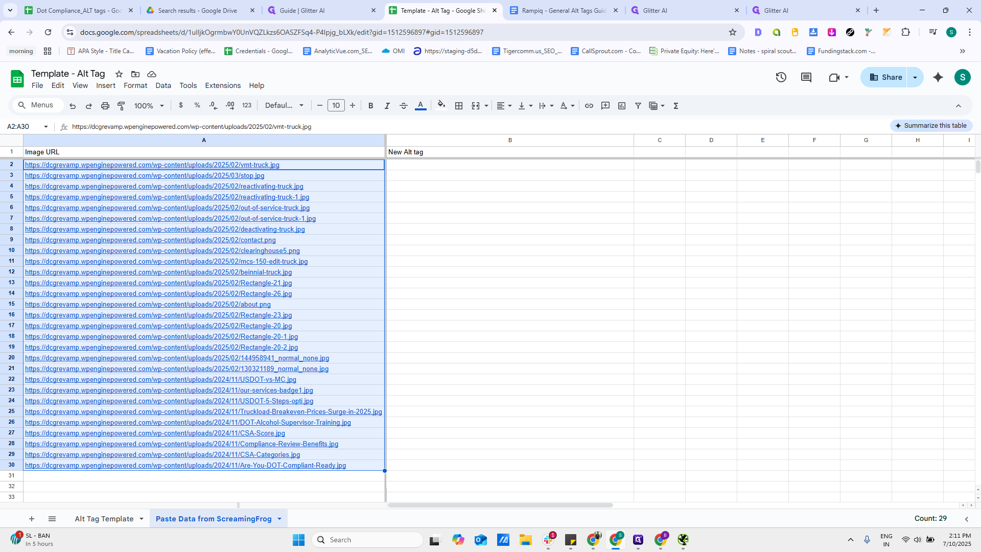 Step #43: Click here and paste alt tags