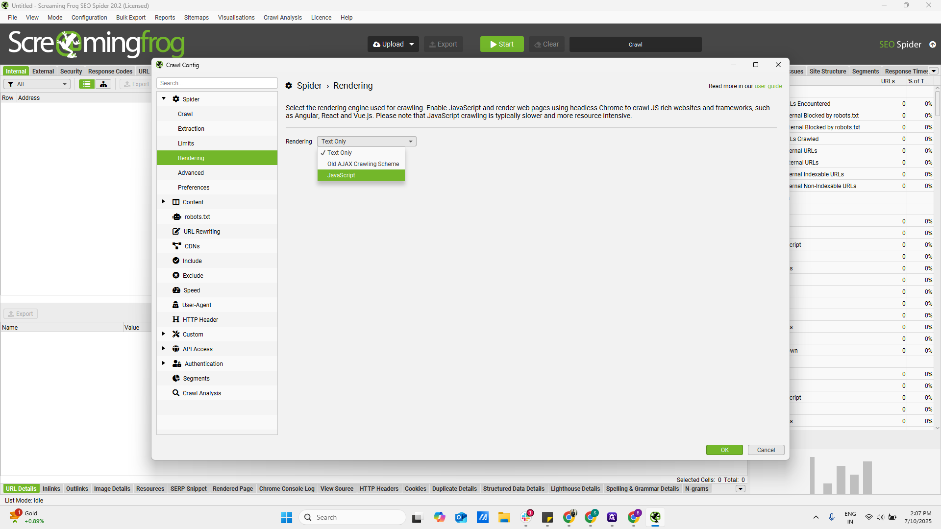 Step #5: Click on "JavaScript"