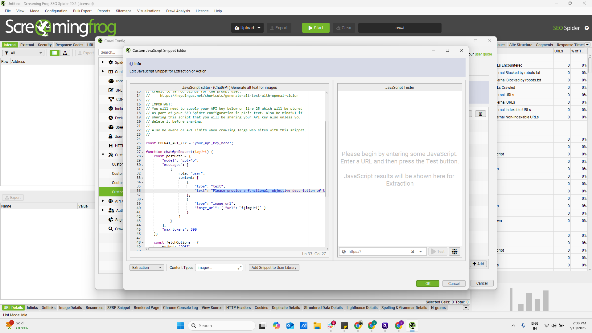 Step #18: Click here and replace the script with the modified version