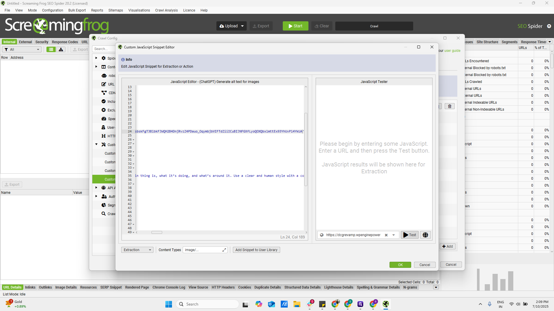Step #23: Click on "Test"