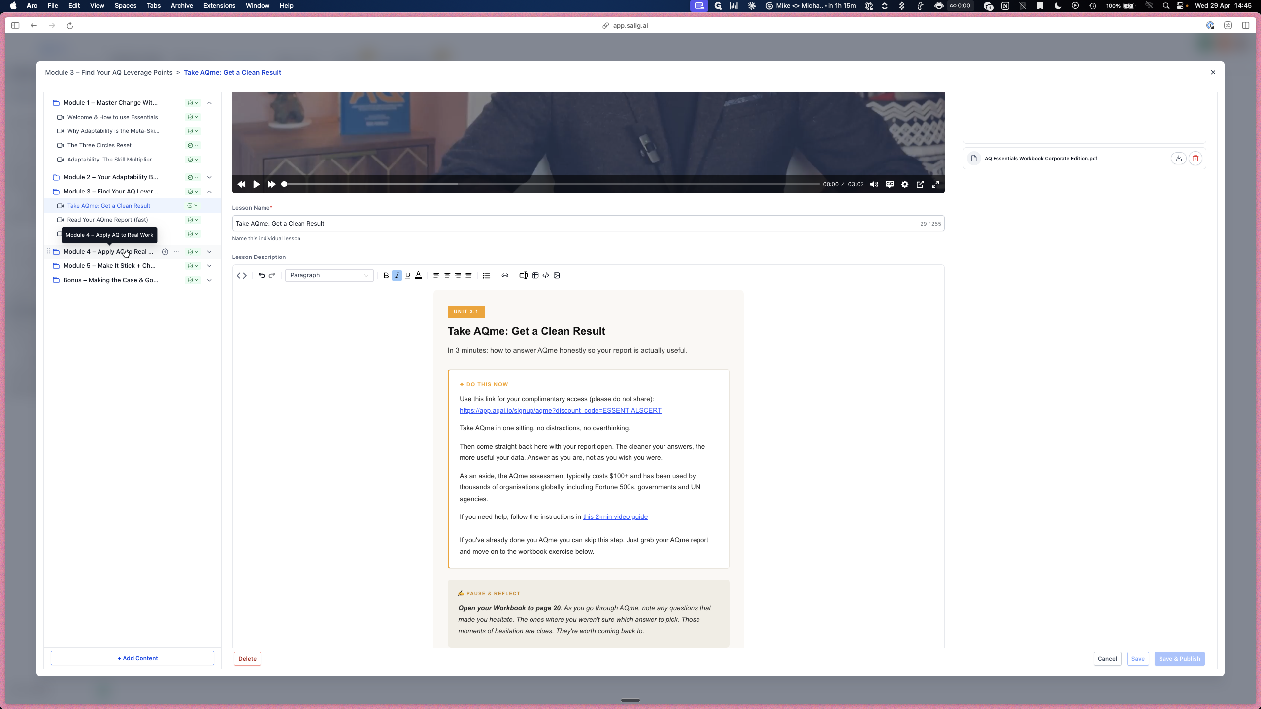 Step #10: Click on Module 4 to expand it.