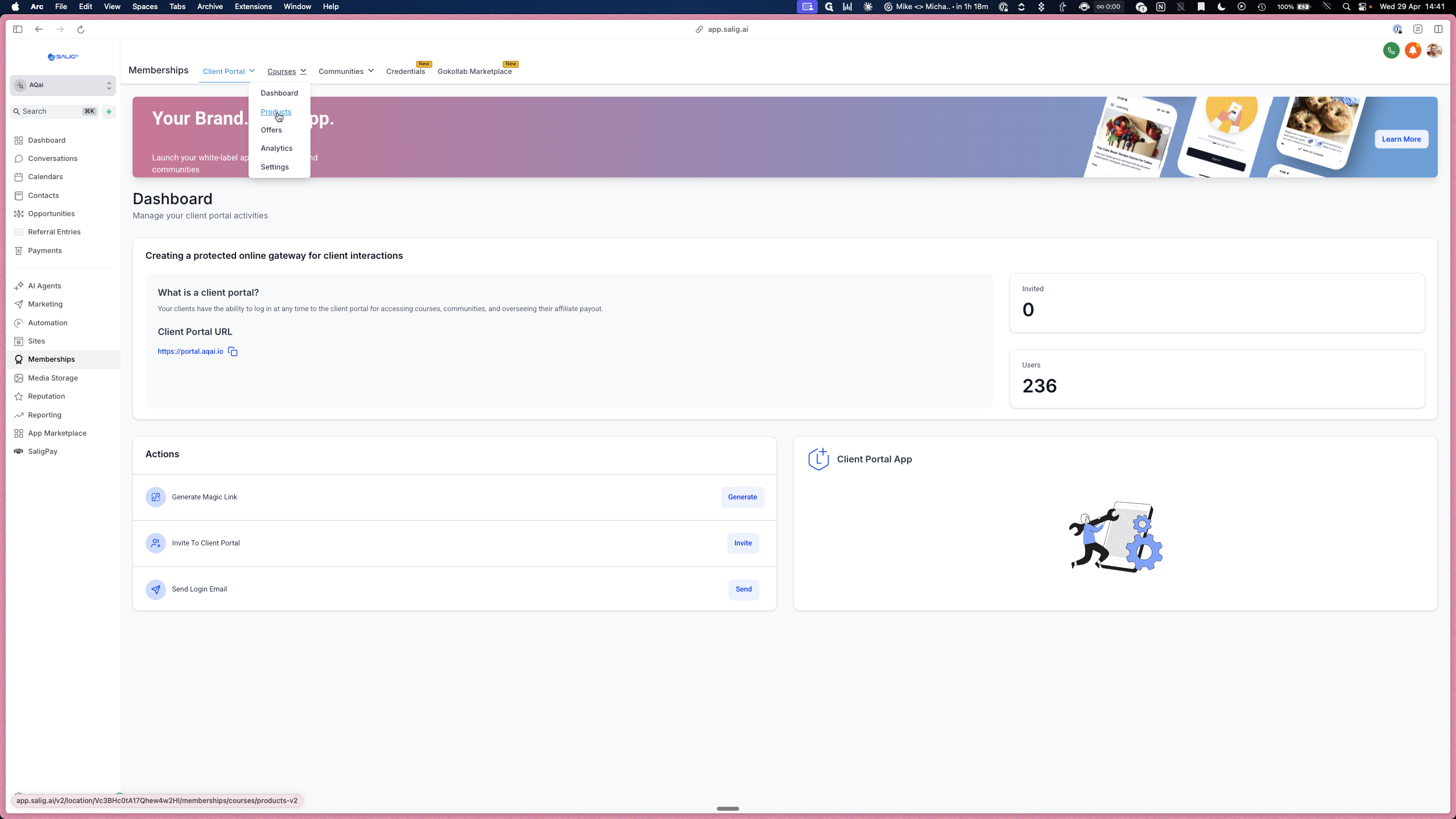 Step #2: Click on Products from the top menu dropdown.
