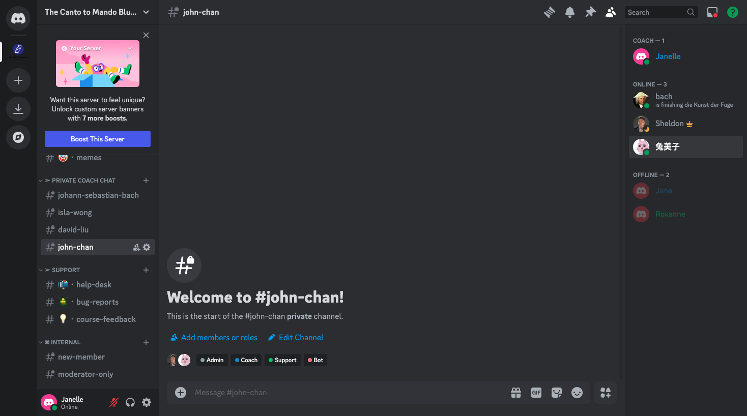 Step #20: Make sure the new student is the only person in this channel apart from CMB team members.