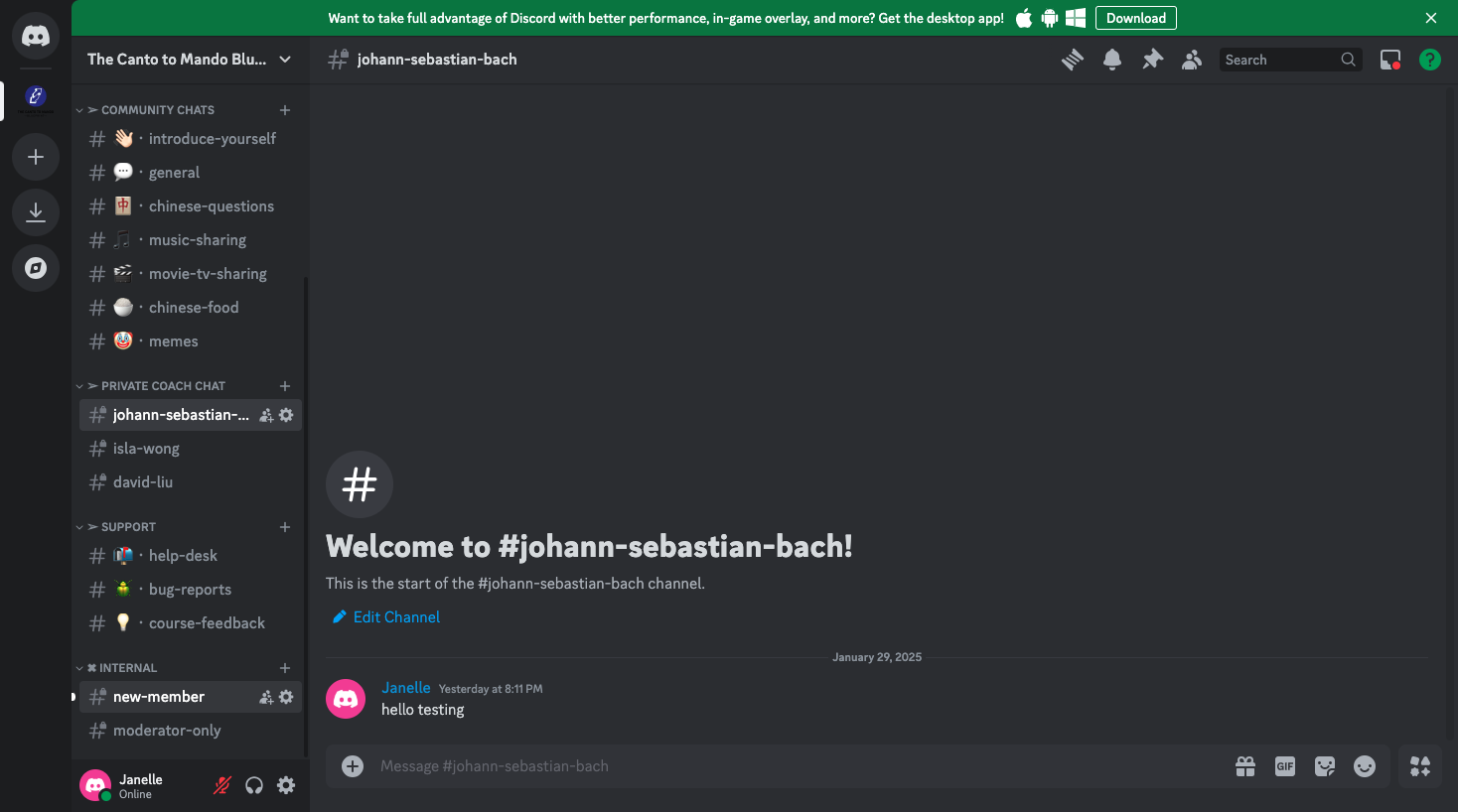 Step #8: Click on "#new-member"