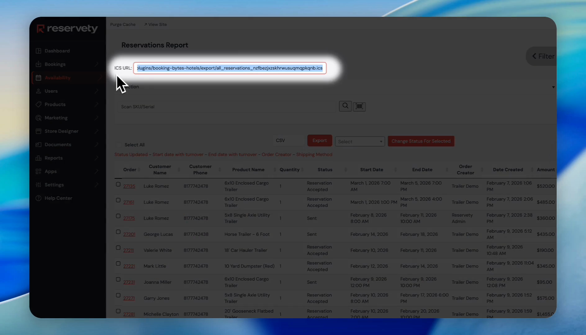Step #3: Copy the ICS URL.