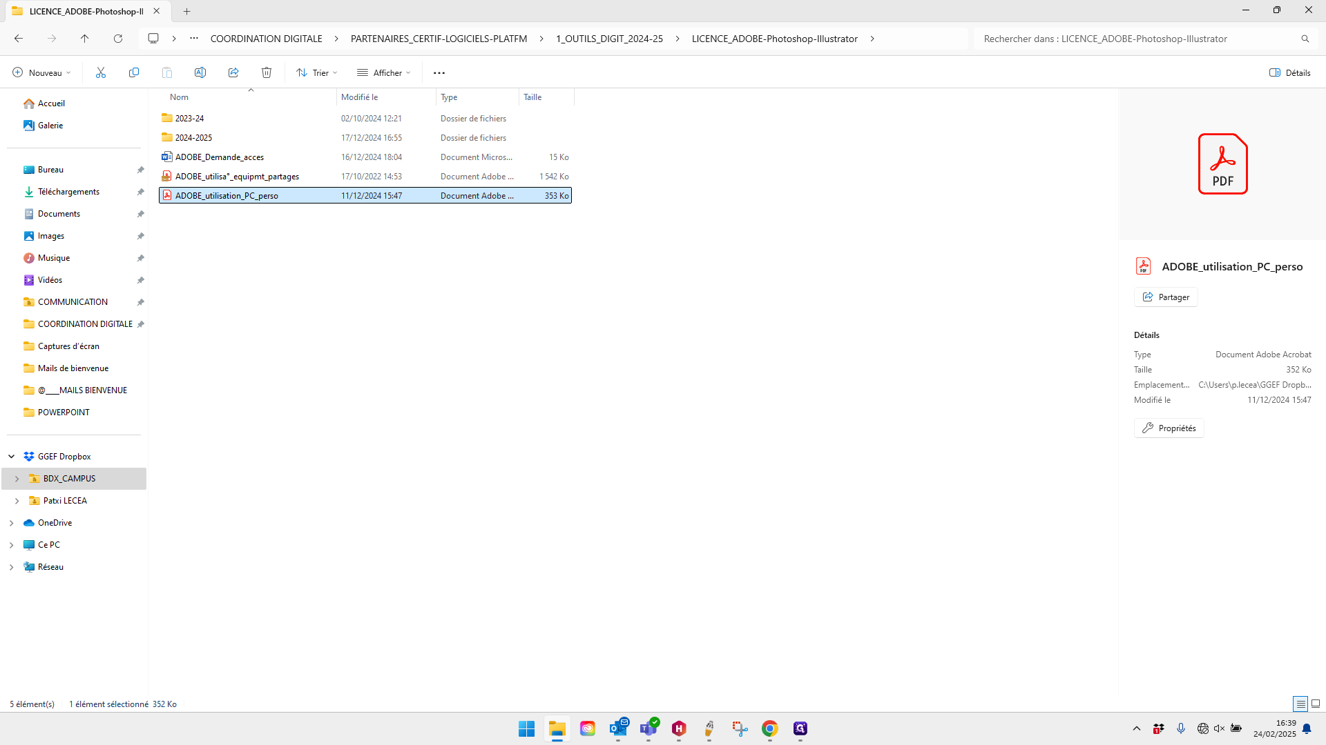 Step #7: Double-cliquez sur "ADOBE utilisation_PC_perso"