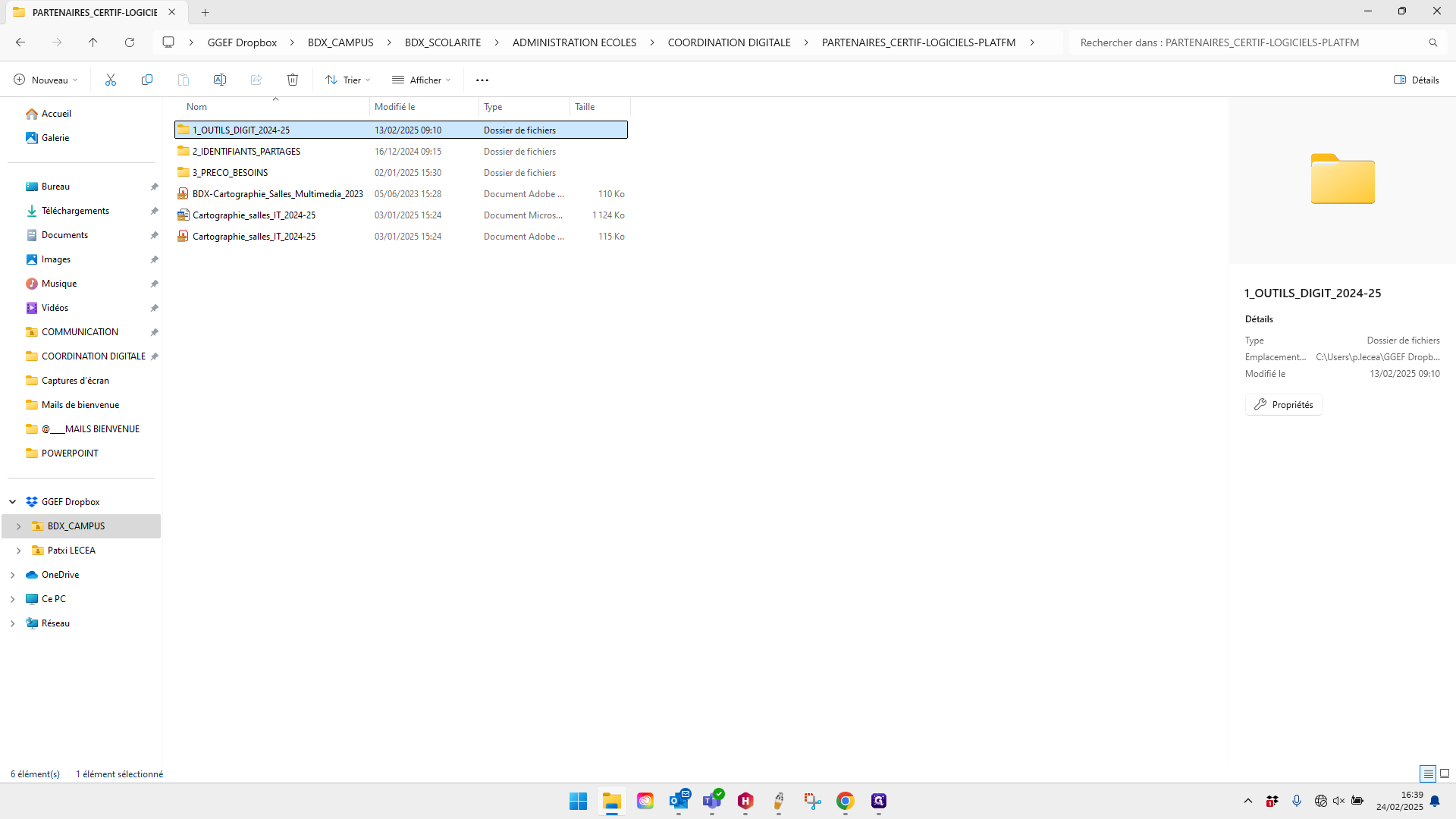 Step #4: Double-cliquez sur "1_OUTILS DIGIT_2024-25"