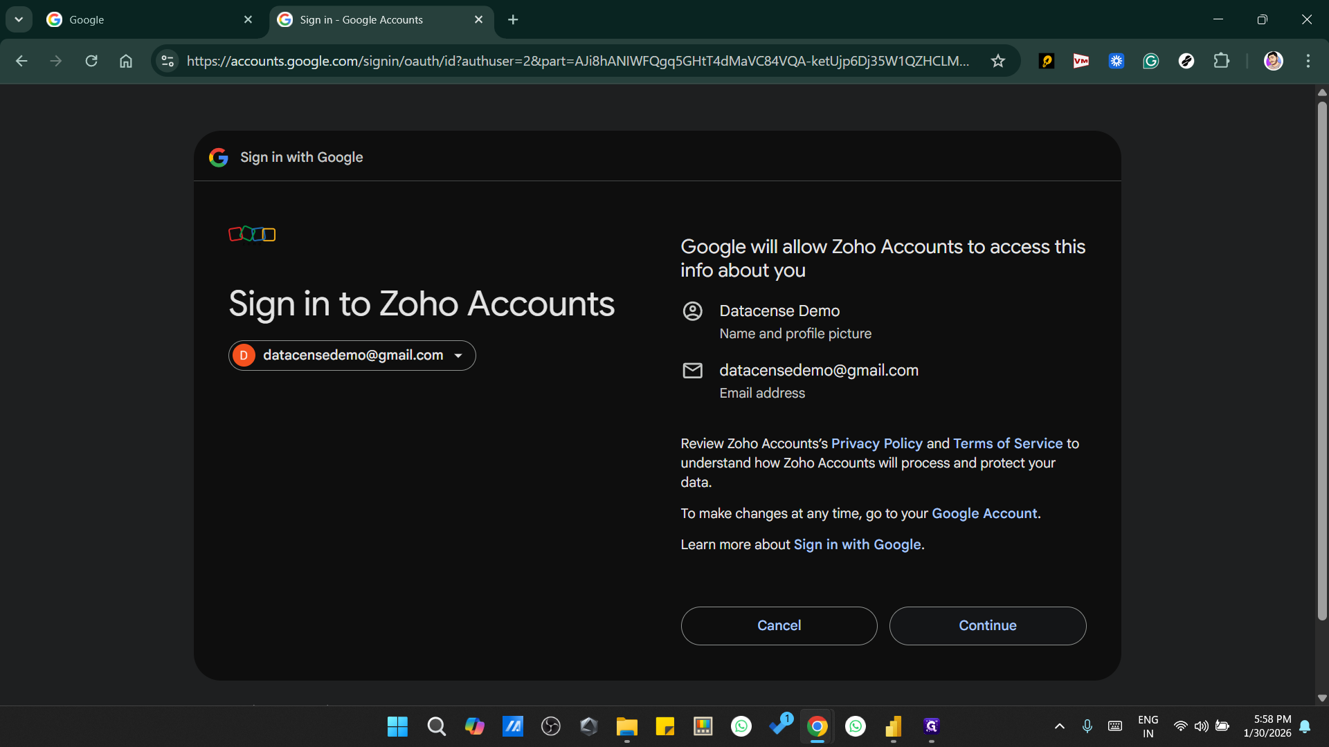 Step #3: Click on "Continue"