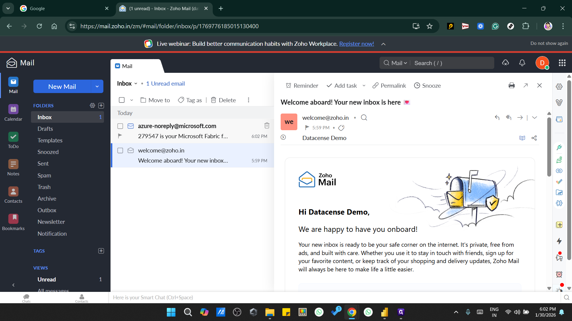 Step #37: Click on "{code} is your Microsoft Fabric f ..."