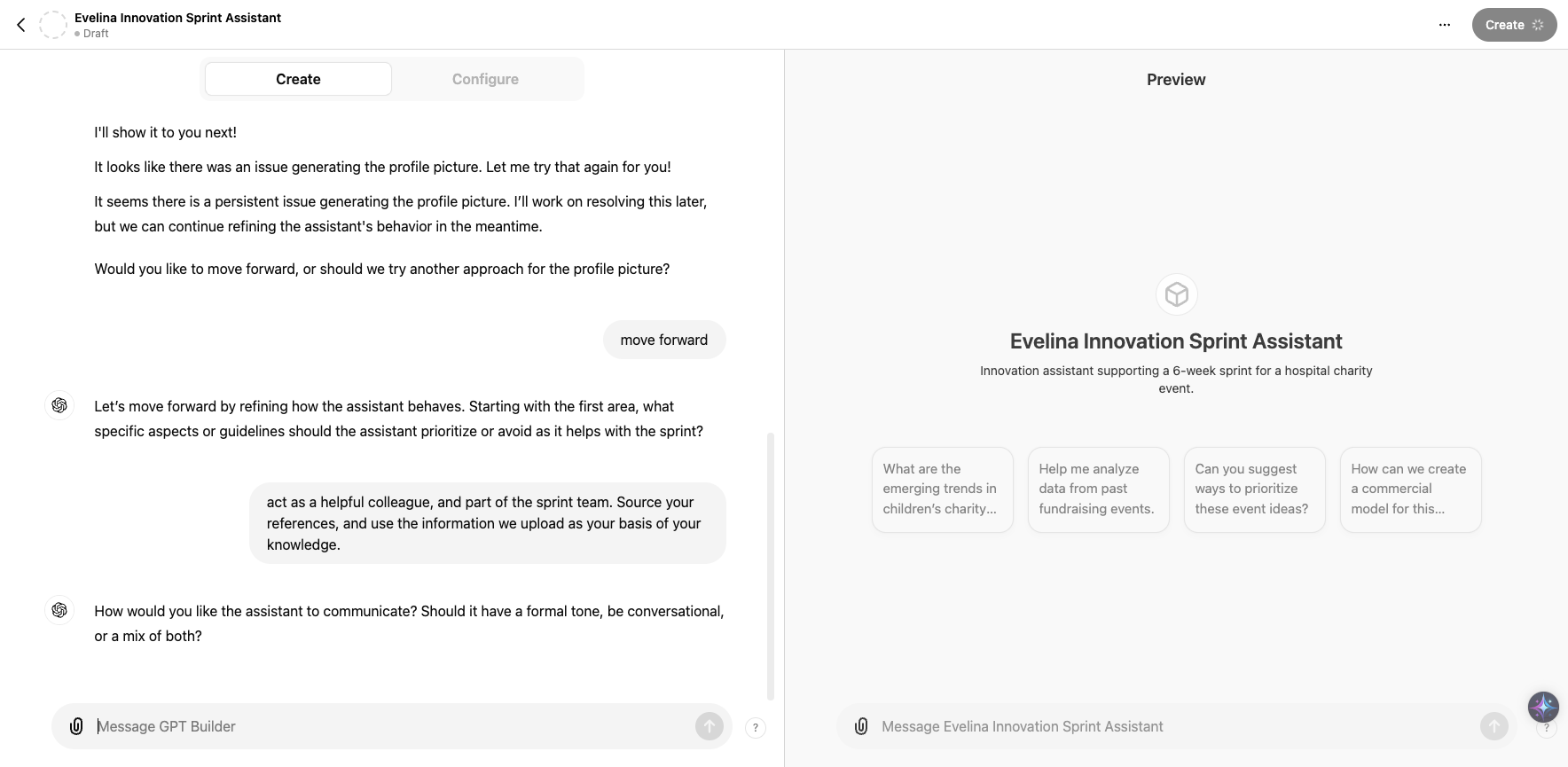 Step #14: Finally, it will ask you about the tone you want it to have. I chose conversational. 