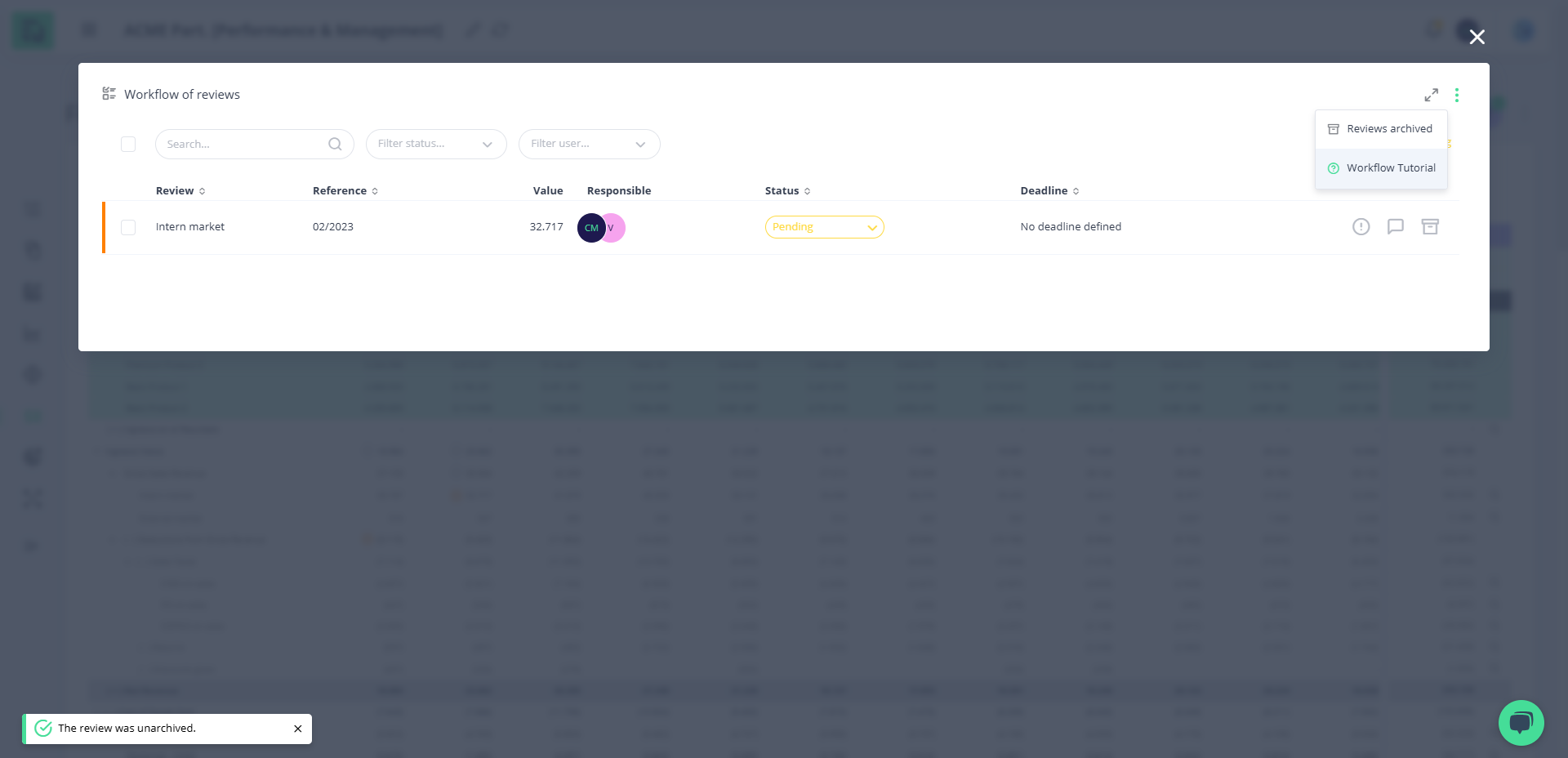 Step #22: Selecione o tutorial do Workflow de Revisões no menu contextual