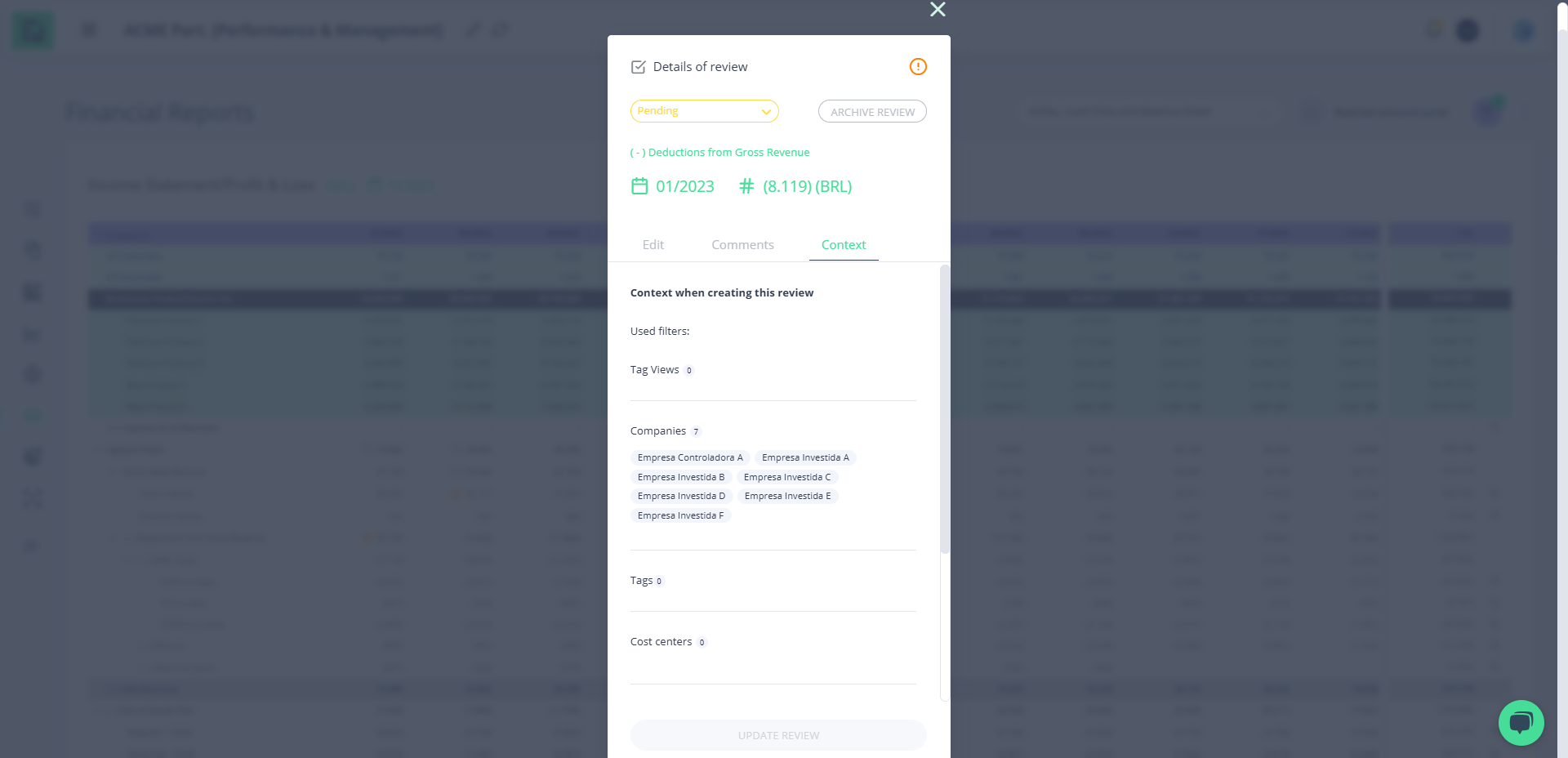 Step #9: Modal de conteúdo da Revisão