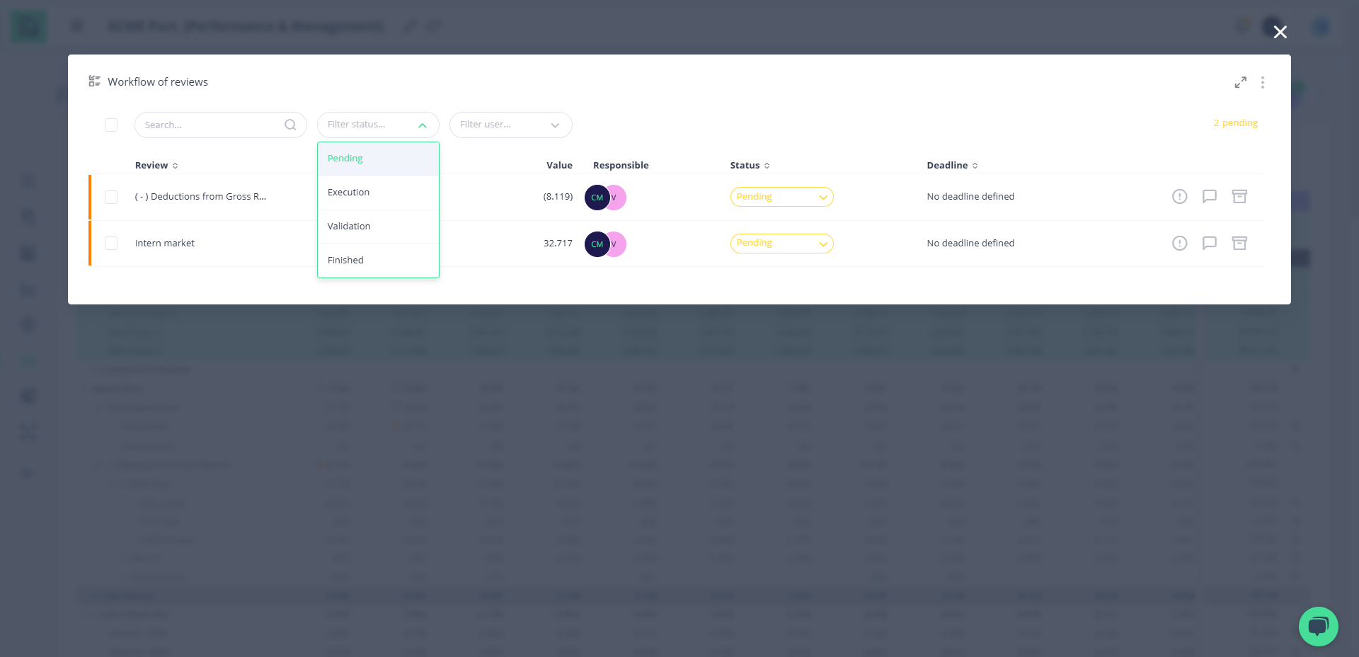 Step #6: Filtro por Status da Revisão