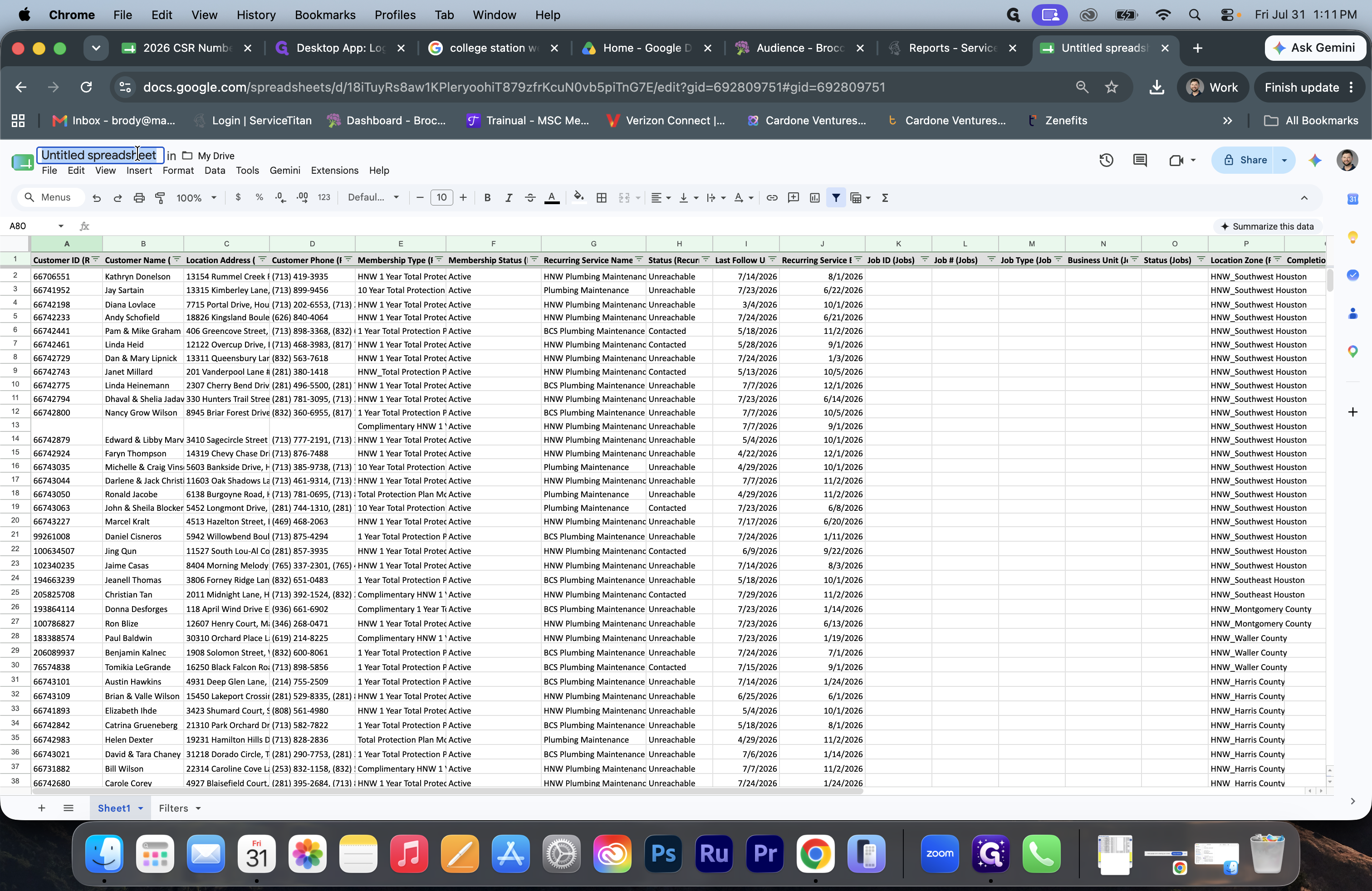 Step #11: Double-click the Untitled spreadsheet title field.