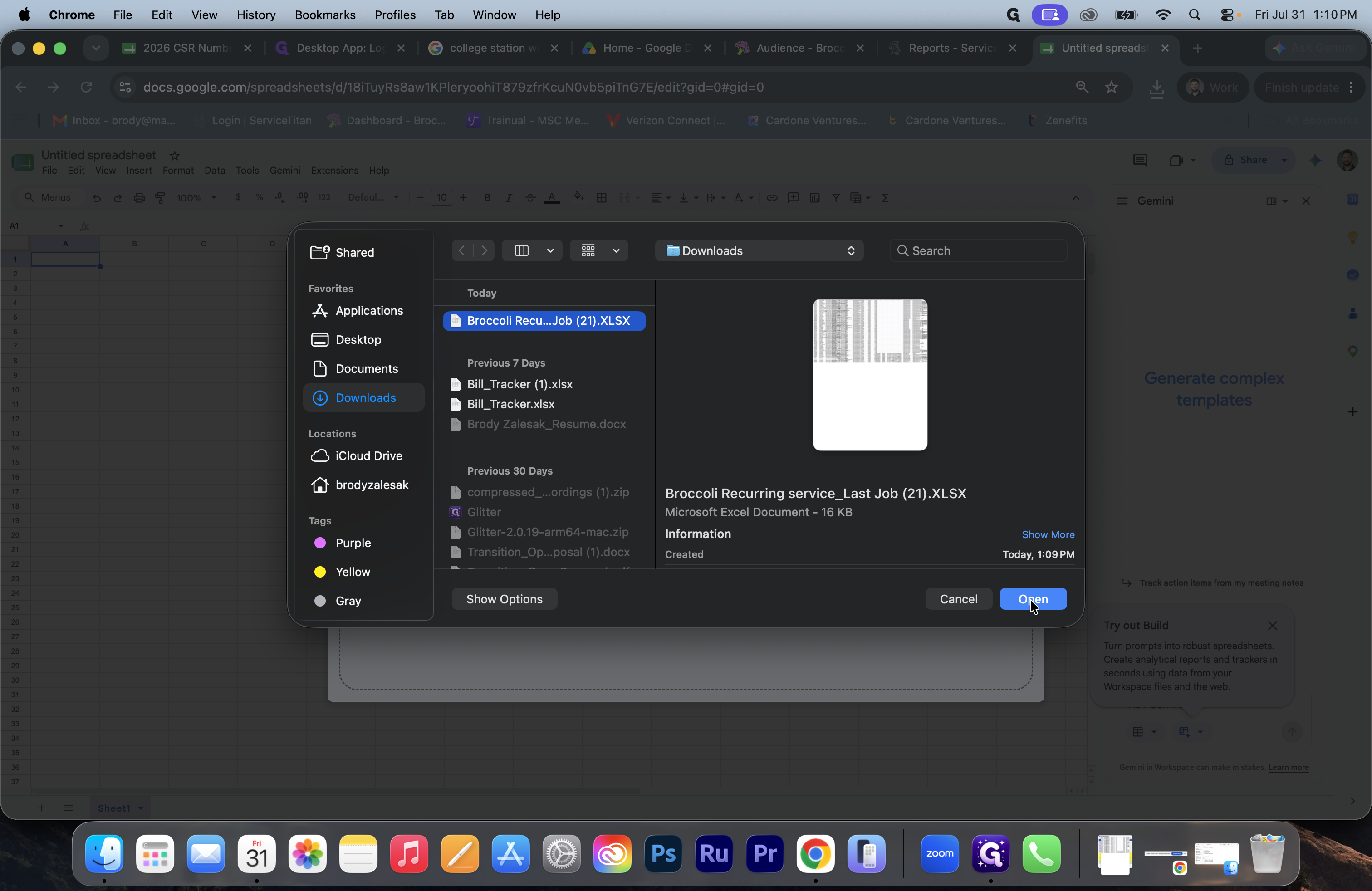 Step #9: Select the ServiceTitan file you downloaded and click Open.