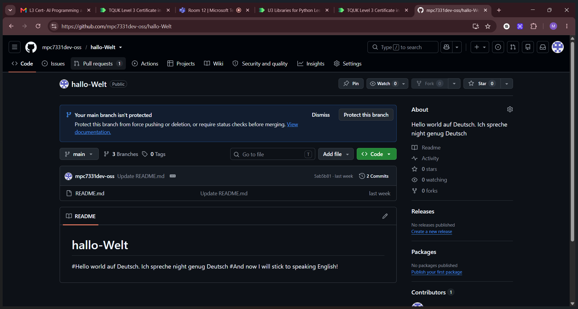 Step #2: Click the Pull requests tab near the top of the repository page.