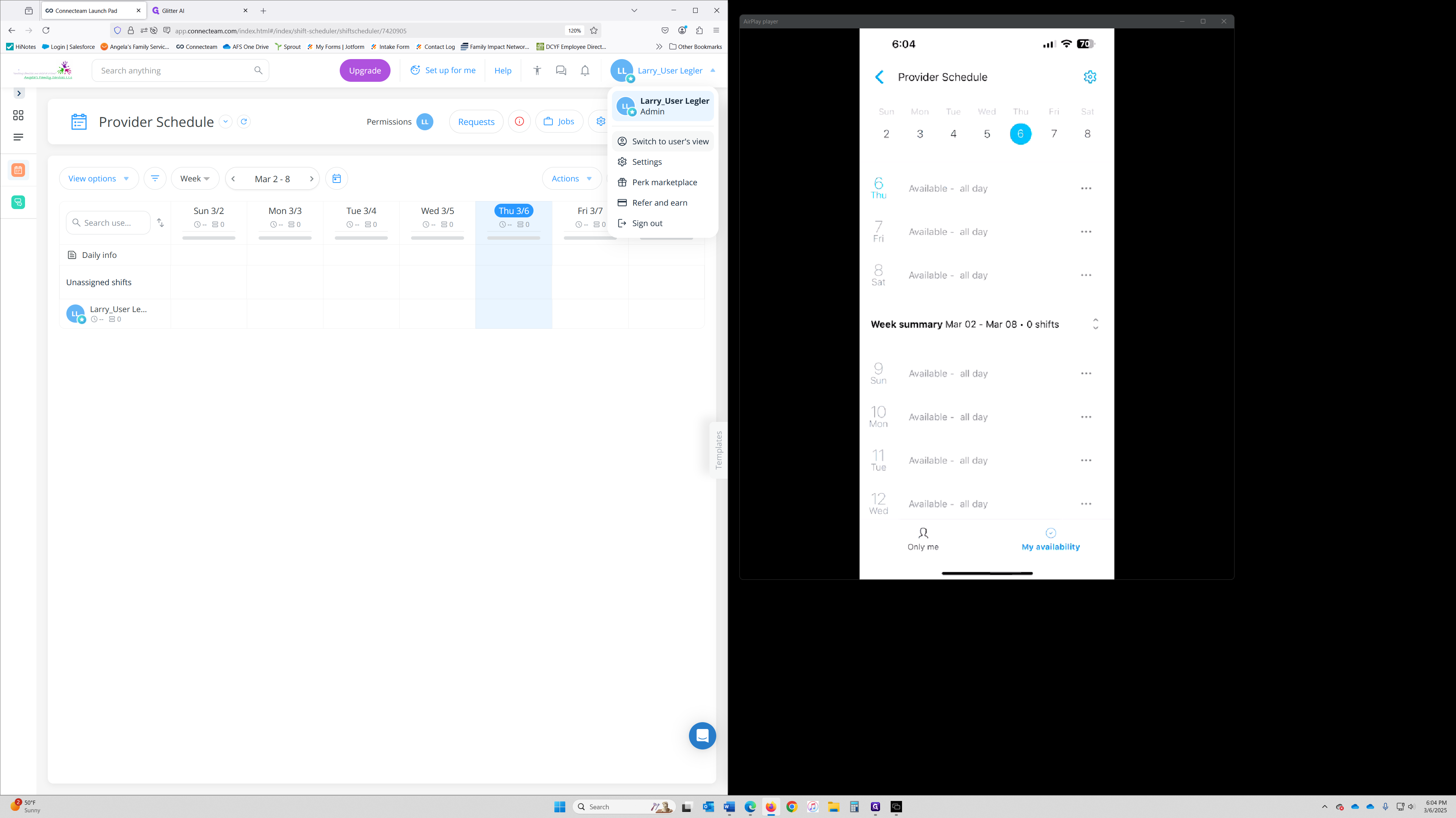 Step #10: Click on "Switch to user's view"
