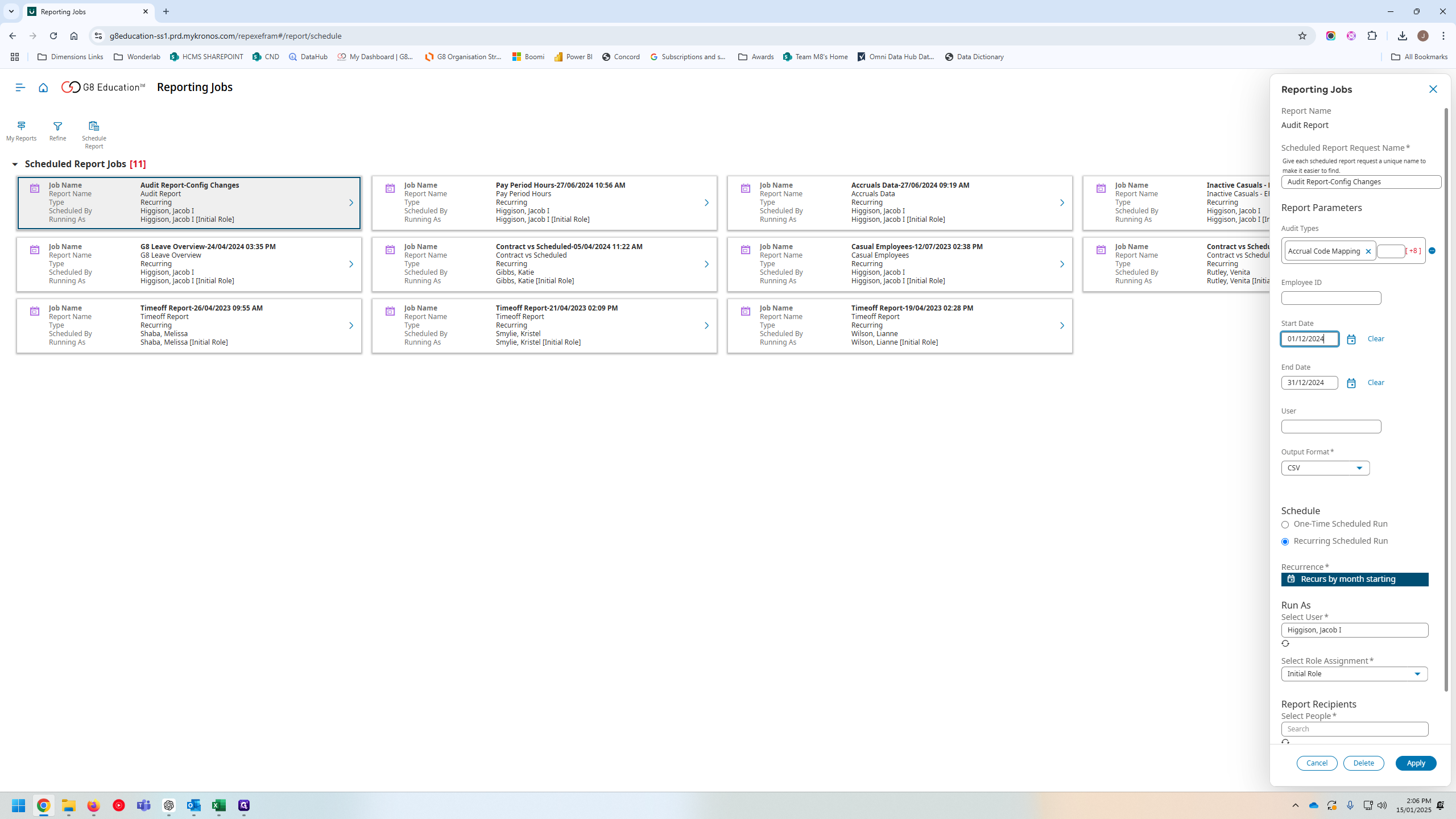 Step #6: Change the Start Date to the Date you need - (this should be the day after the end date of the previous report)
