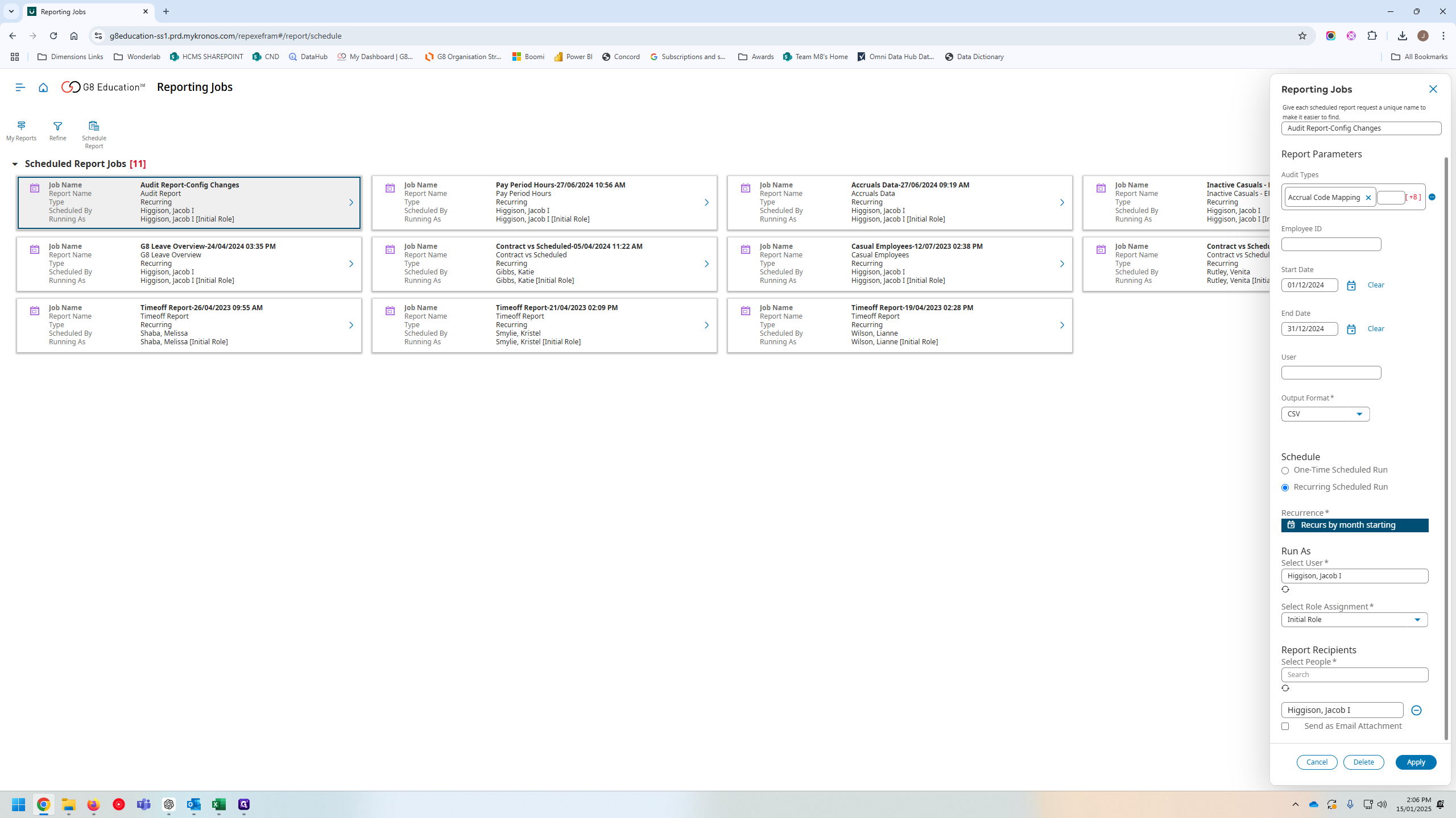 Step #8: Click on "Recurs by month starting"