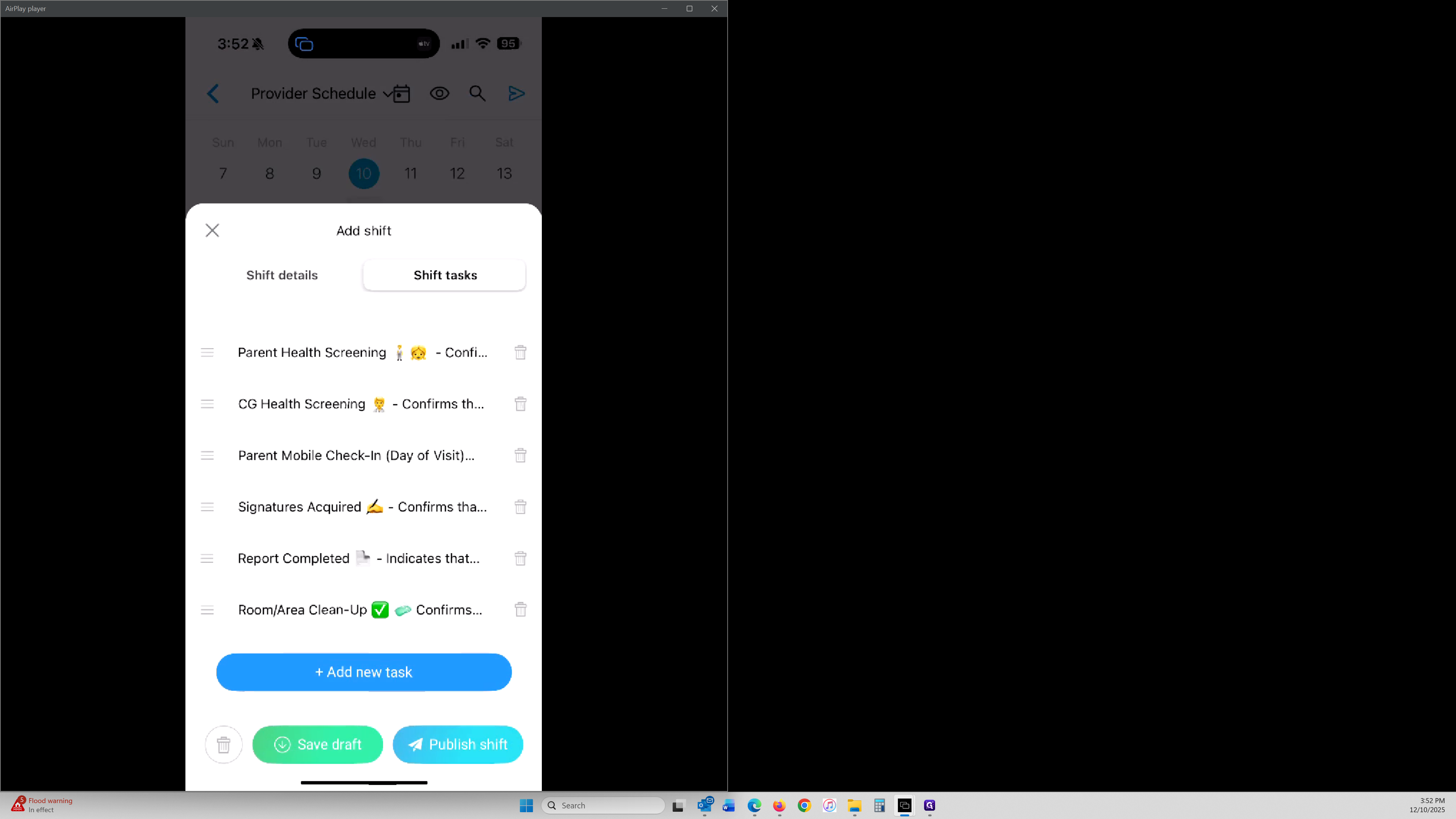 Step #16: Click back on "Shift details" to get back to your main details screen.