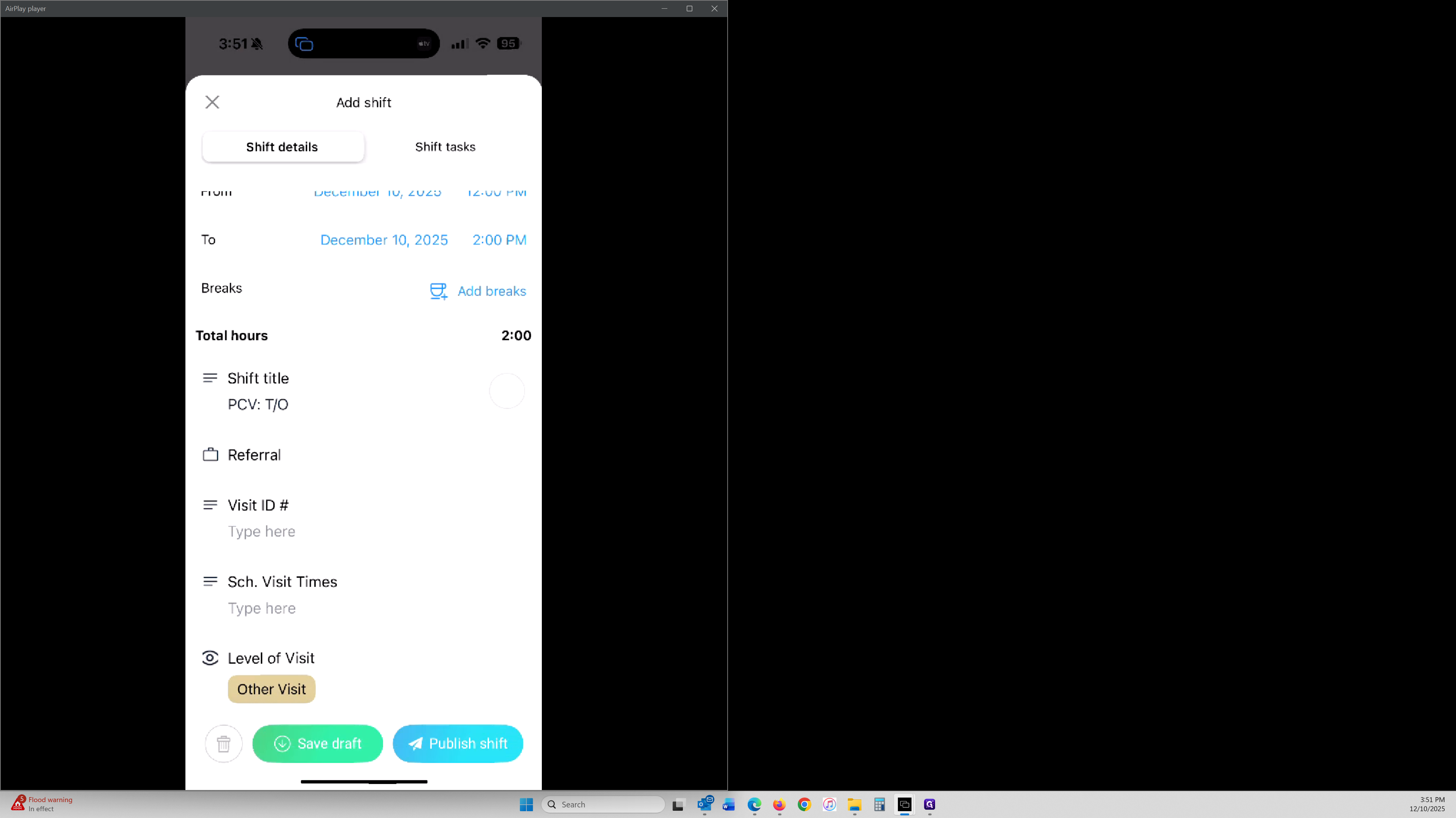Step #11: Click on "Referral" to search for and select the correct referral name. After selecting the referral, choose the subājob that this shift pertains to, such as MO for the motherās visit case or FA for the fatherās visit case.