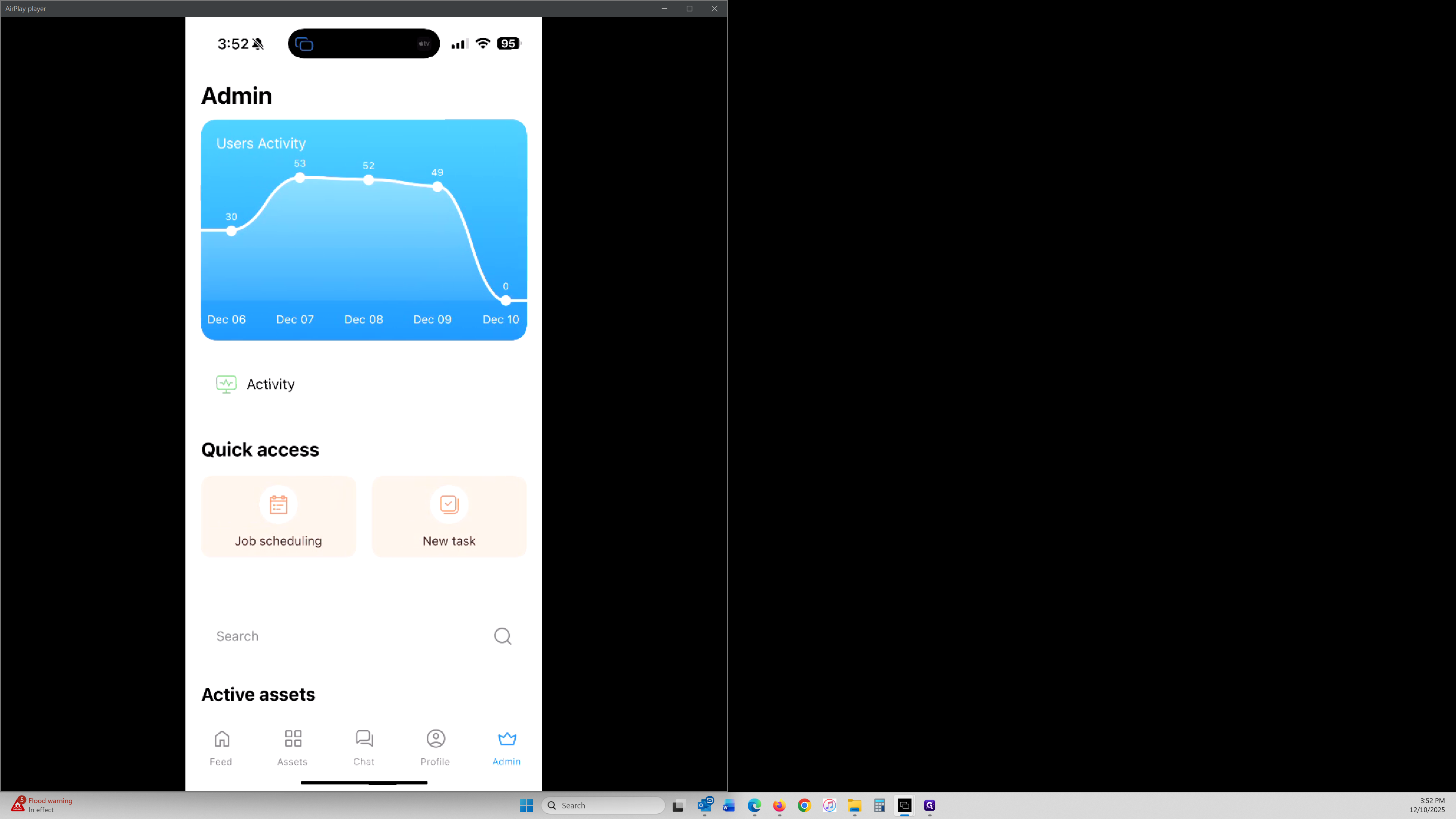 Step #21: Tap Assets to open your Userās Quick Access menu. Once you tap this, you will be in the correct place to continue confirming your shift.
