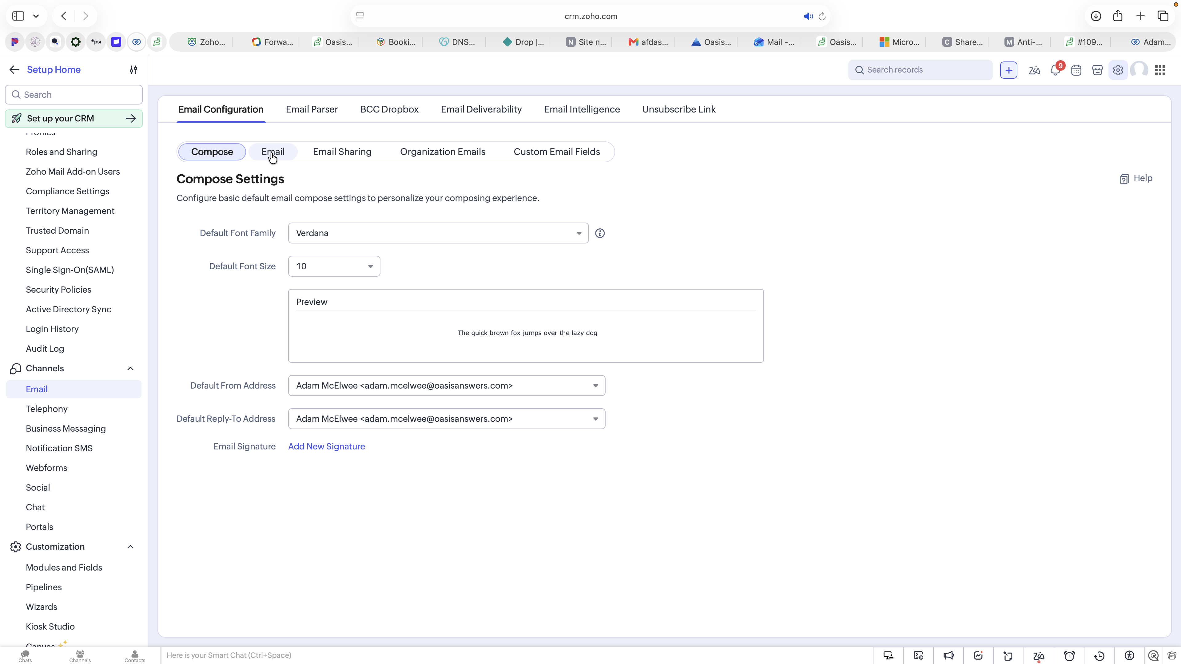 Step #3: Ensure you are on the Email sub-tab.
