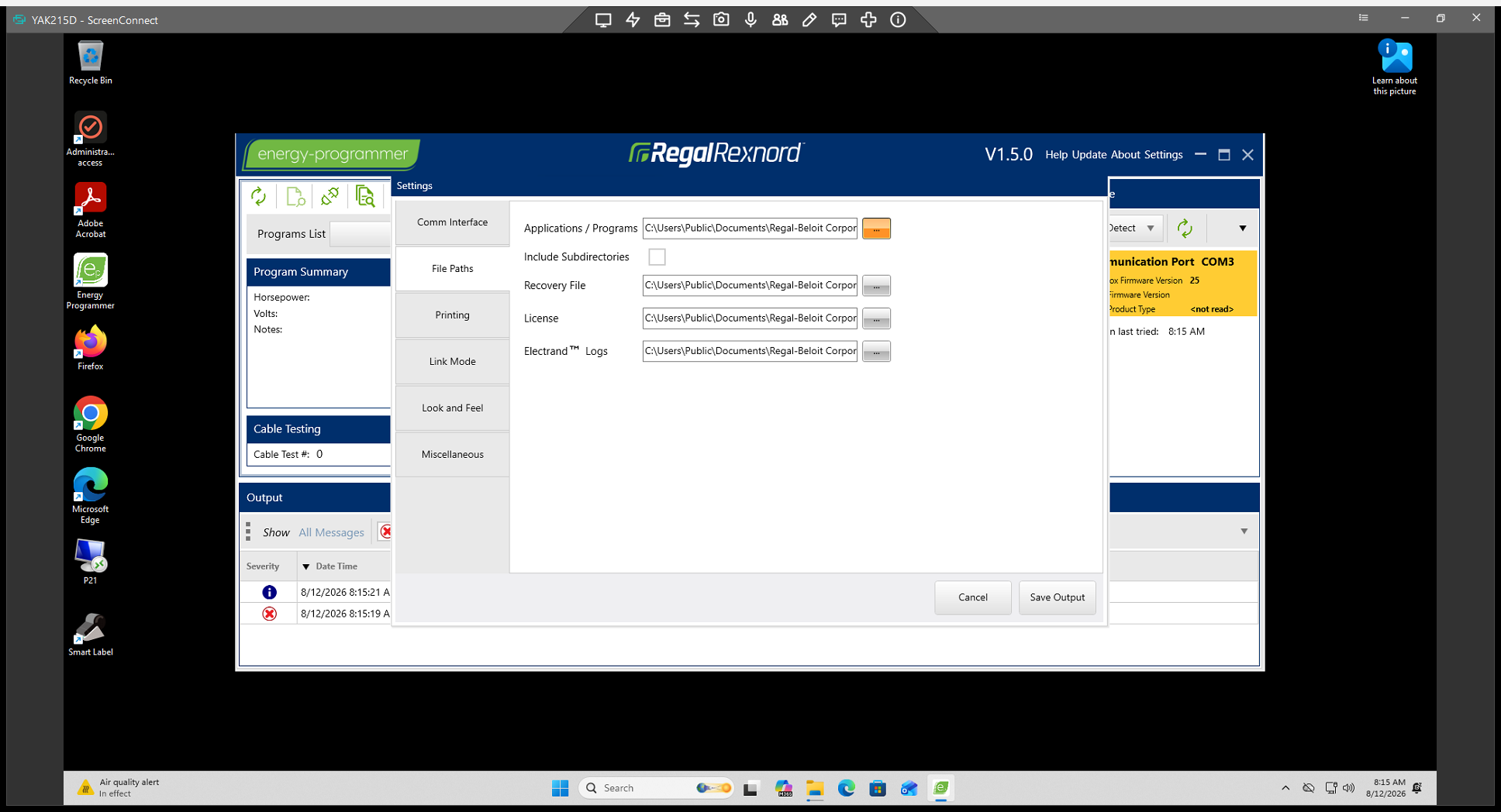 Step #5: Click the ellipsis (...) button next to the Applications / Programs field to browse for your application folder.