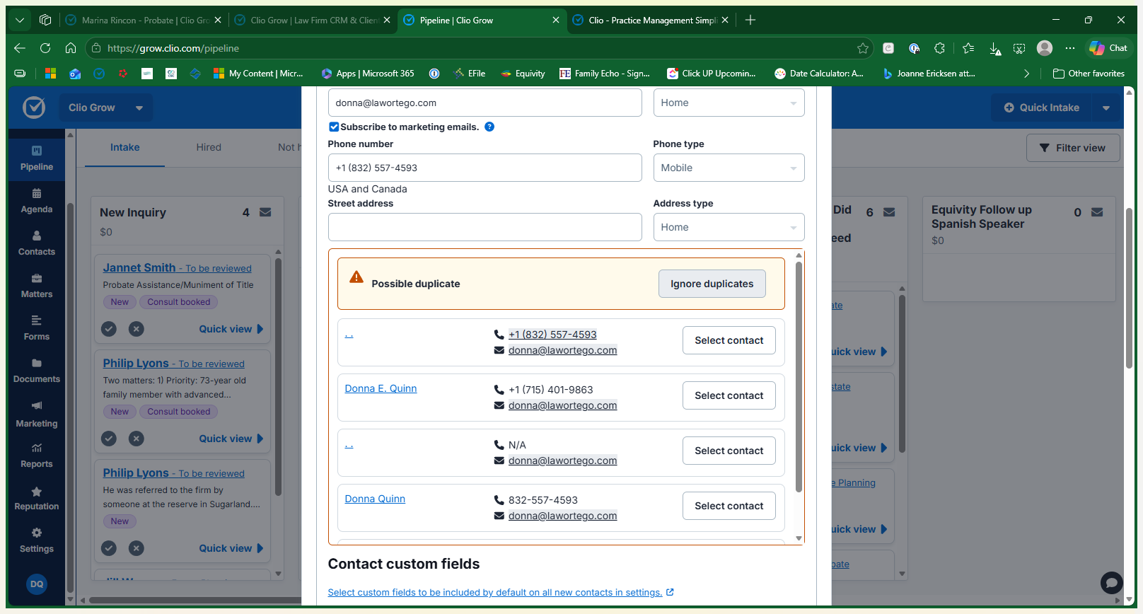 Step #6: If the system flags a duplicate contact using the same email or phone but you confirm if it is a different person. In this case I used my email so click Ignore duplicates.