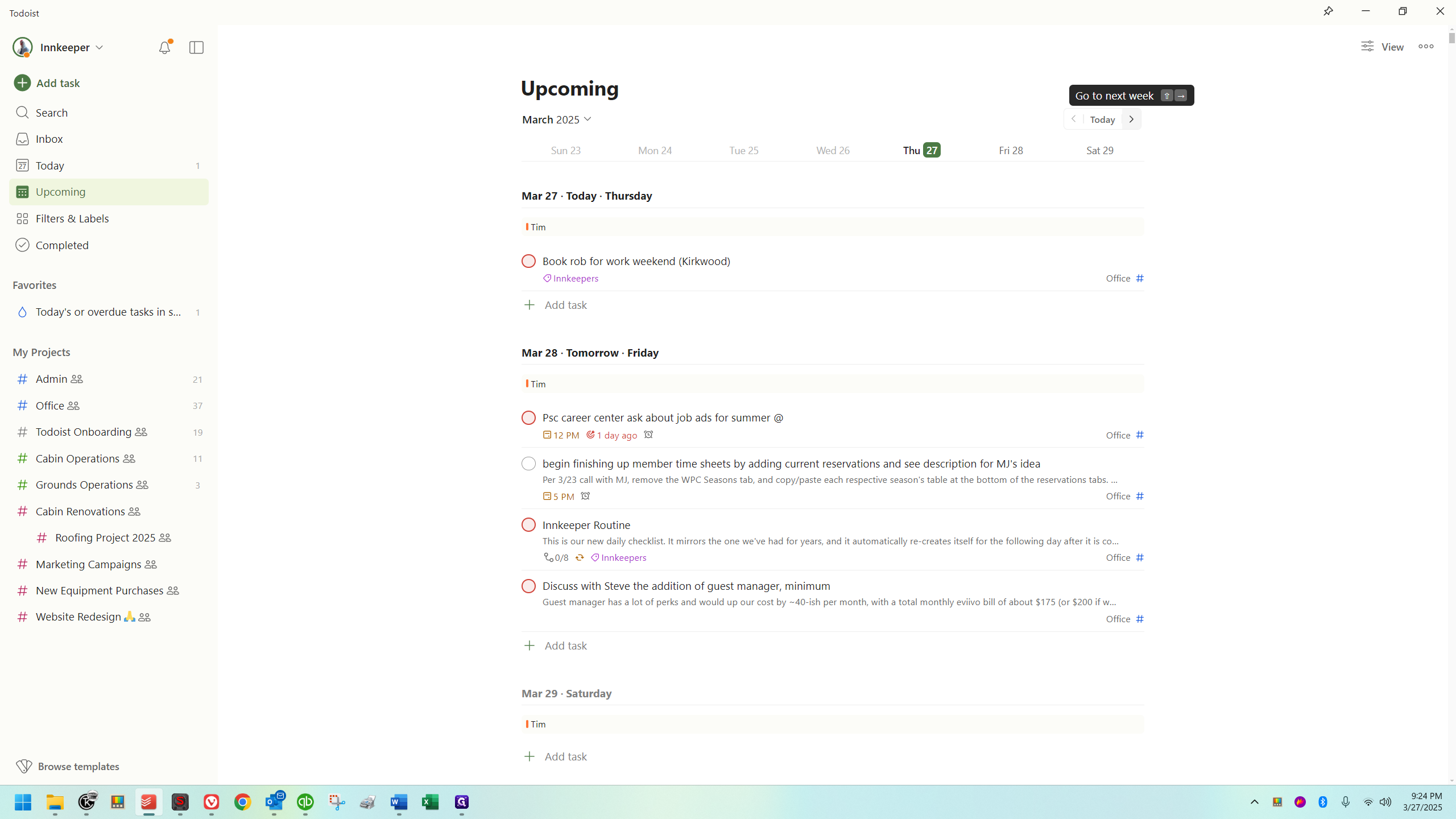 Step #8: You can view today's tasks and scroll through to see tomorrow's and beyond.