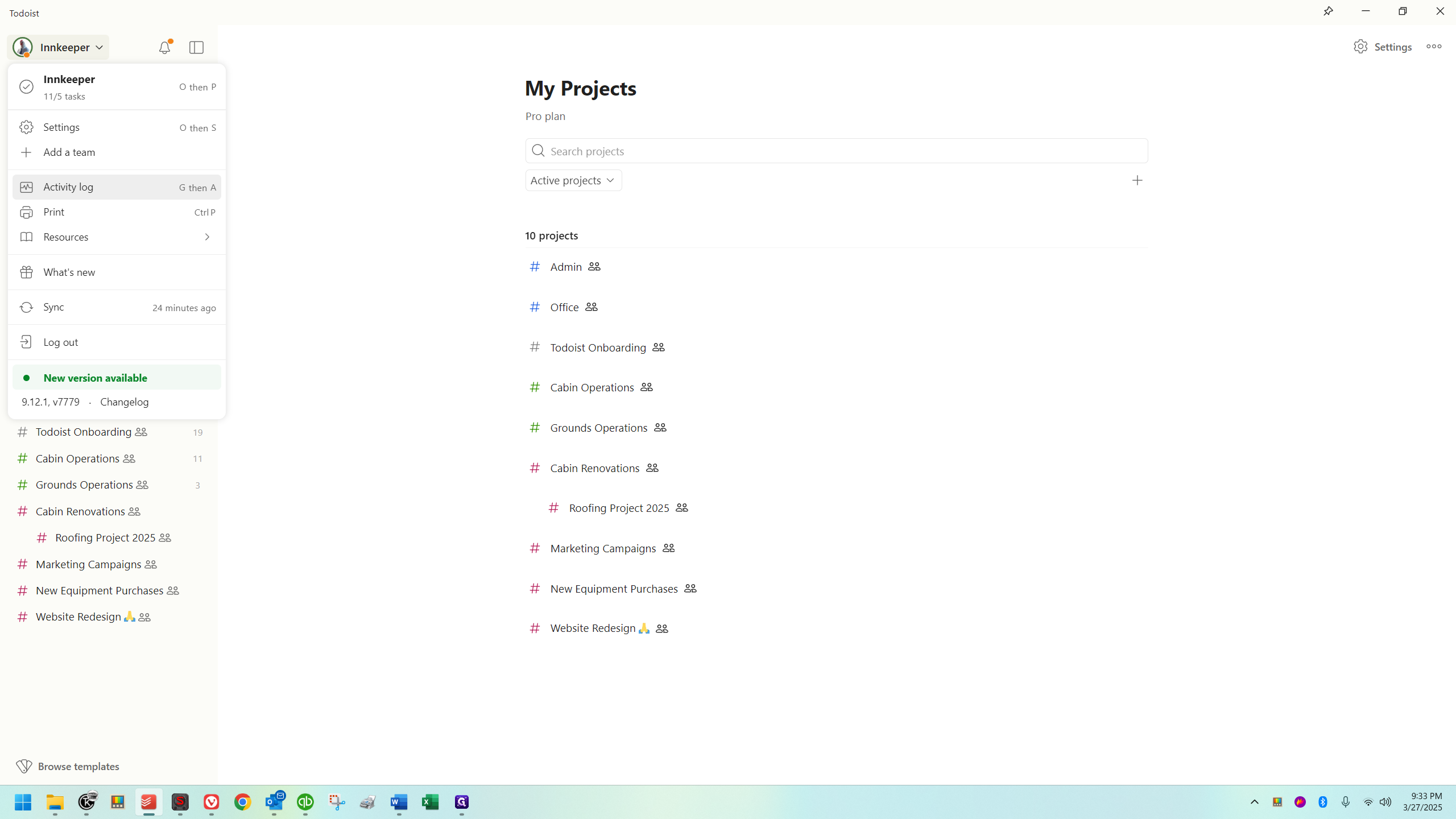 Step #29: You can access settings this way, and can also check the activity log.