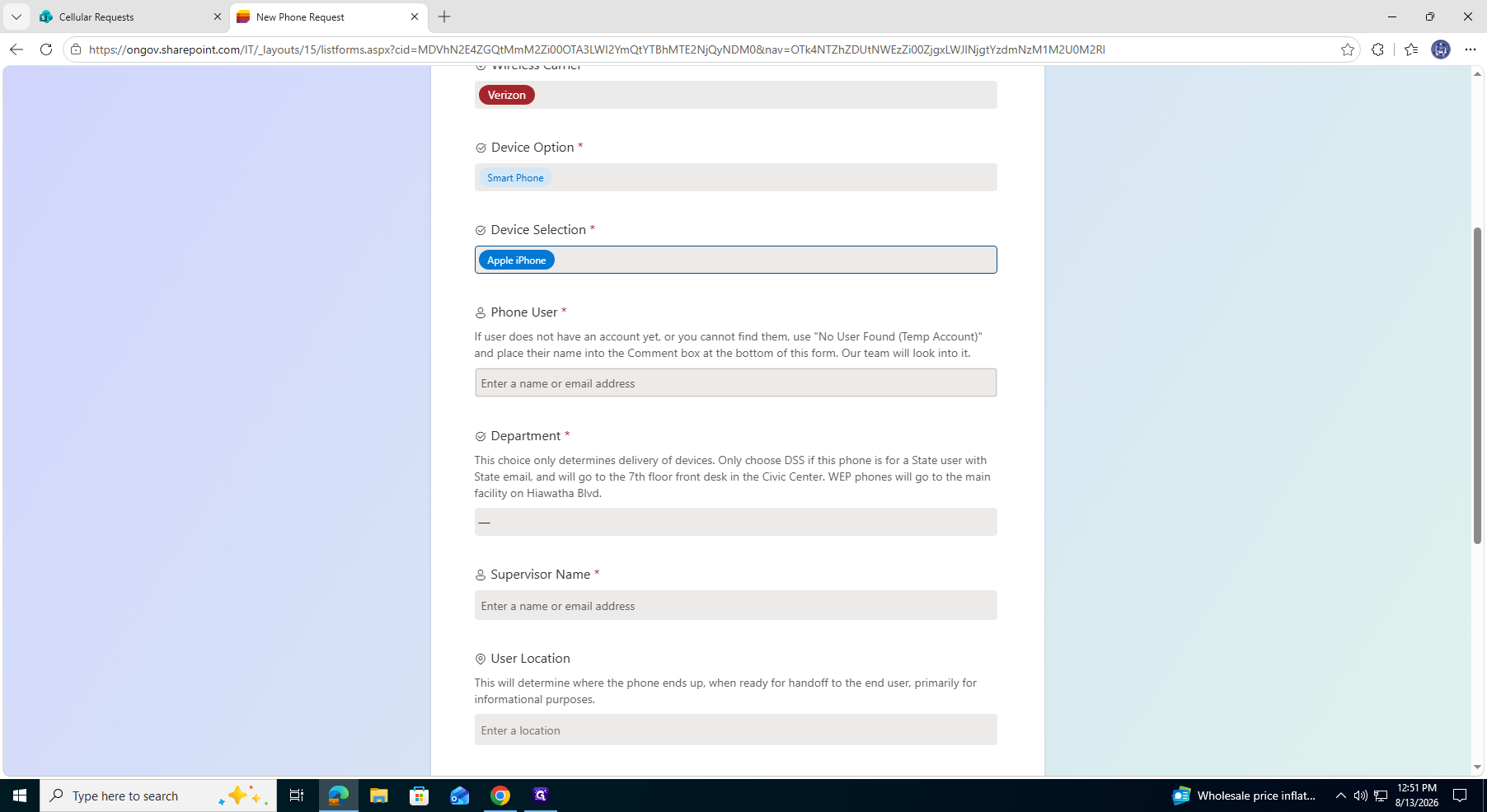 Step #9: Click the Phone User text field.
