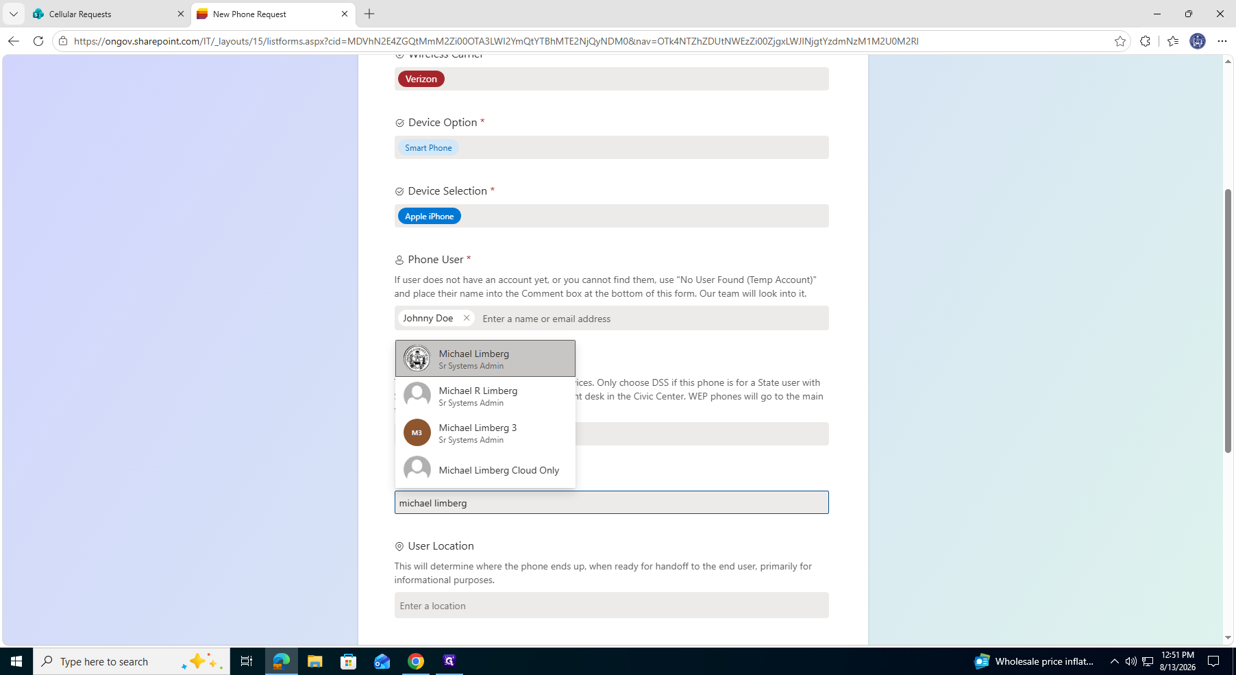 Step #17: Select the supervisor from the directory results.