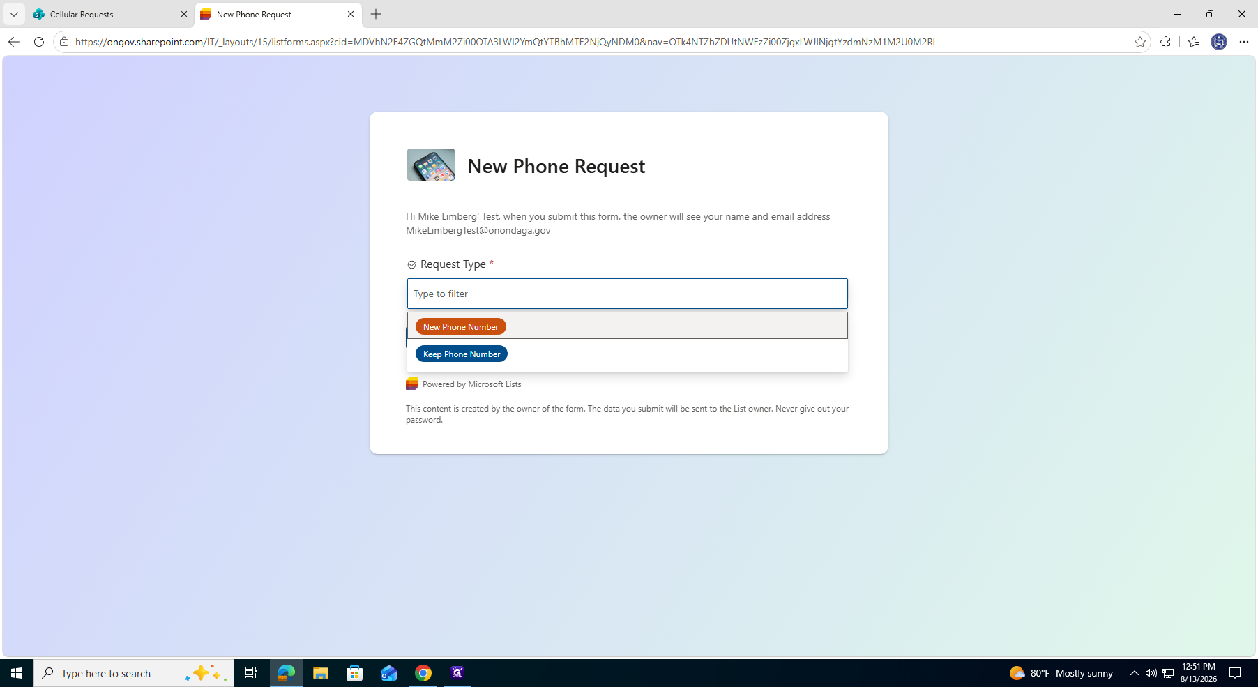 Step #3: Select either New Phone Number or Keep Phone Number, depending on what is required.