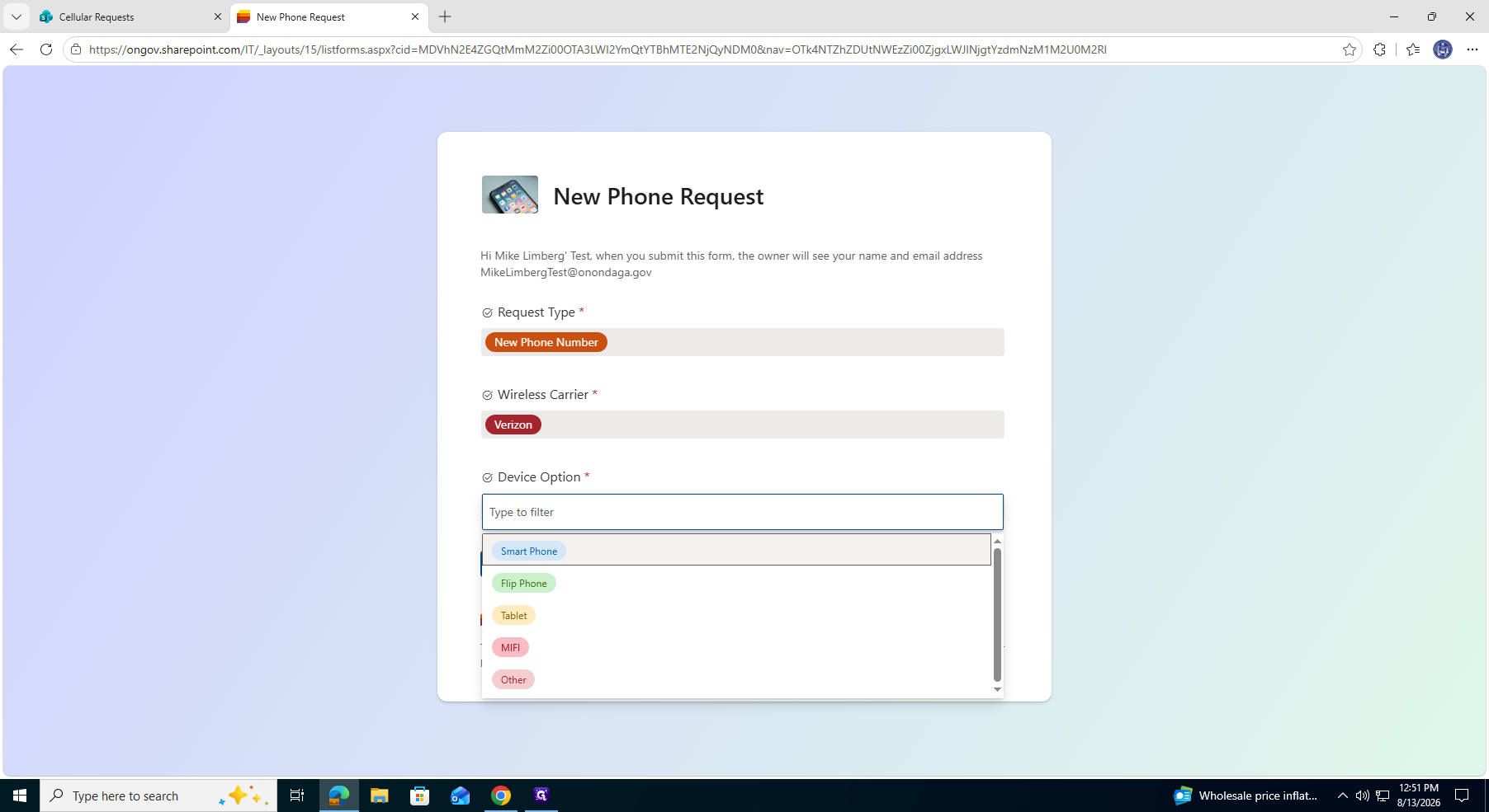 Step #6: Select the category of the requested device, such as Smart Phone.