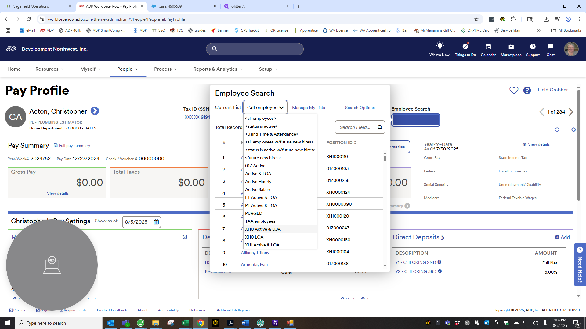 Step #47: Click on "A XHO Active & LOA"