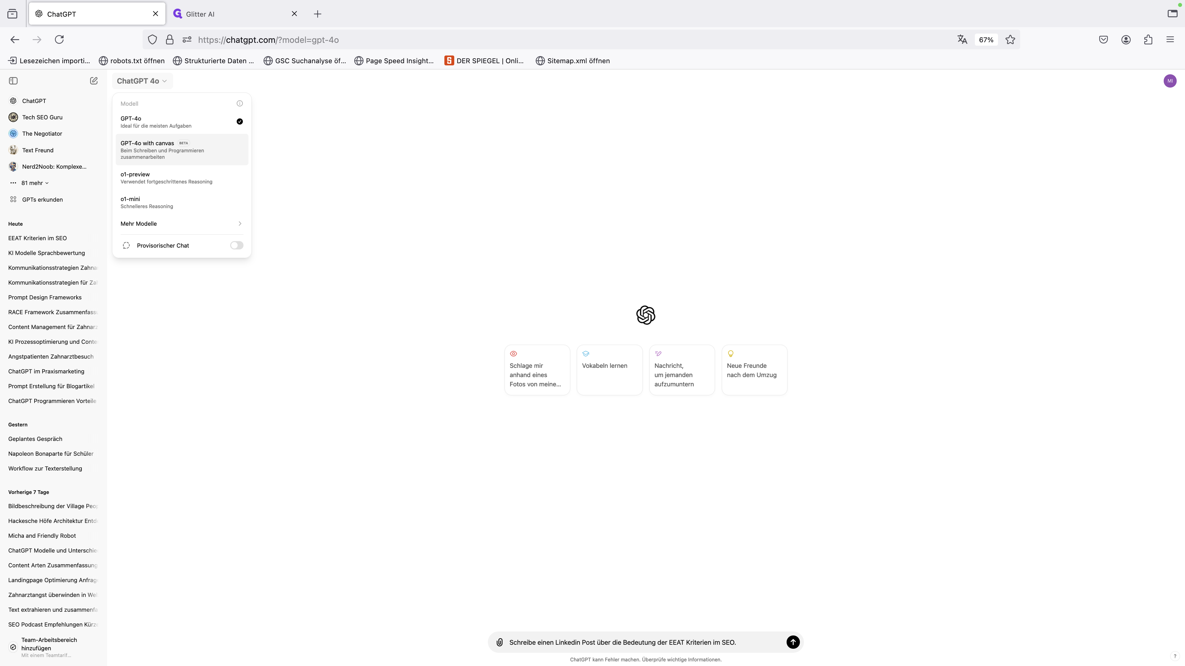 Step #2: Klicken Sie auf "GPT-4o with Canvas"