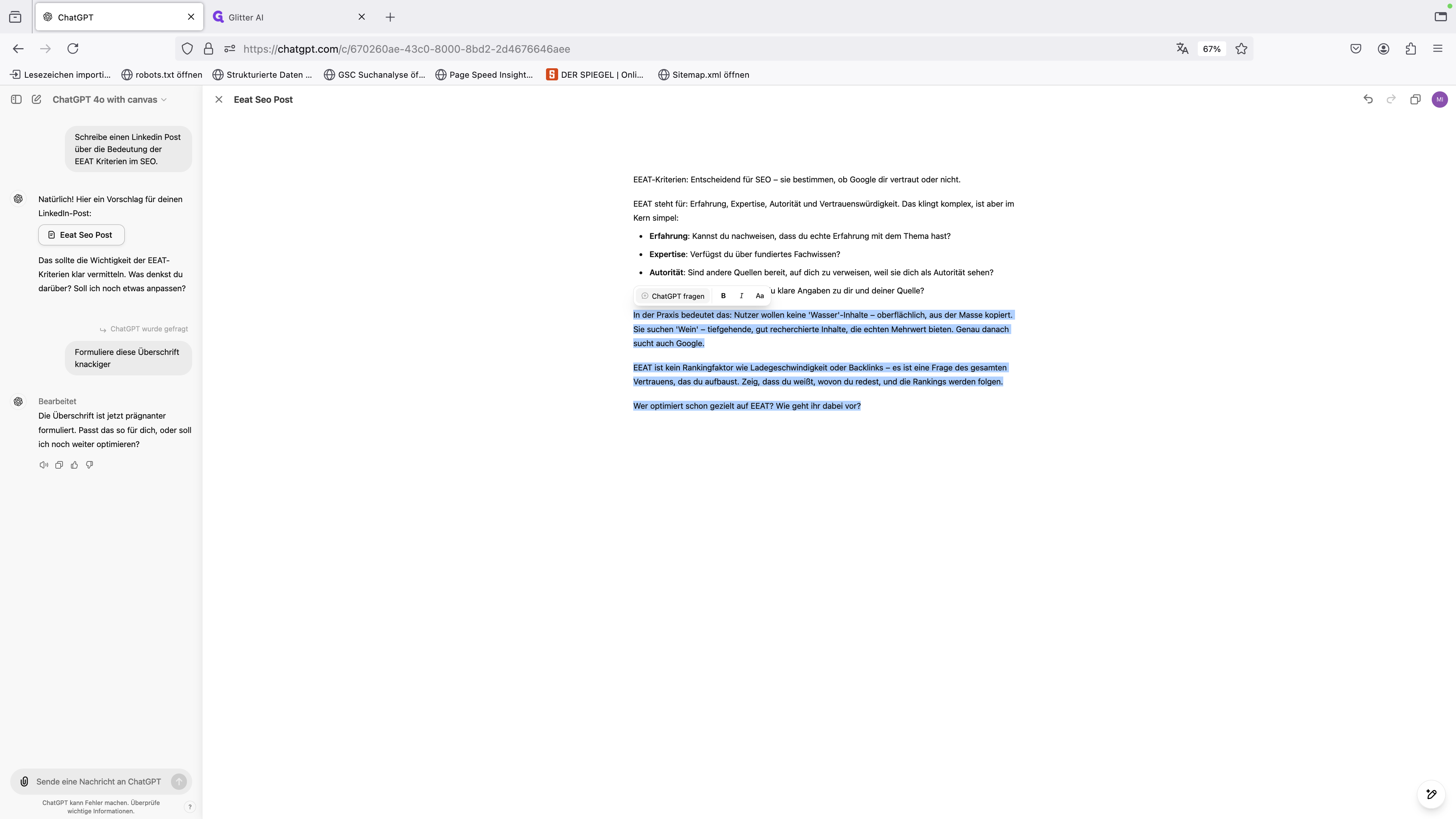 Step #9: Klicke Sie auf "ChatGPT fragen"