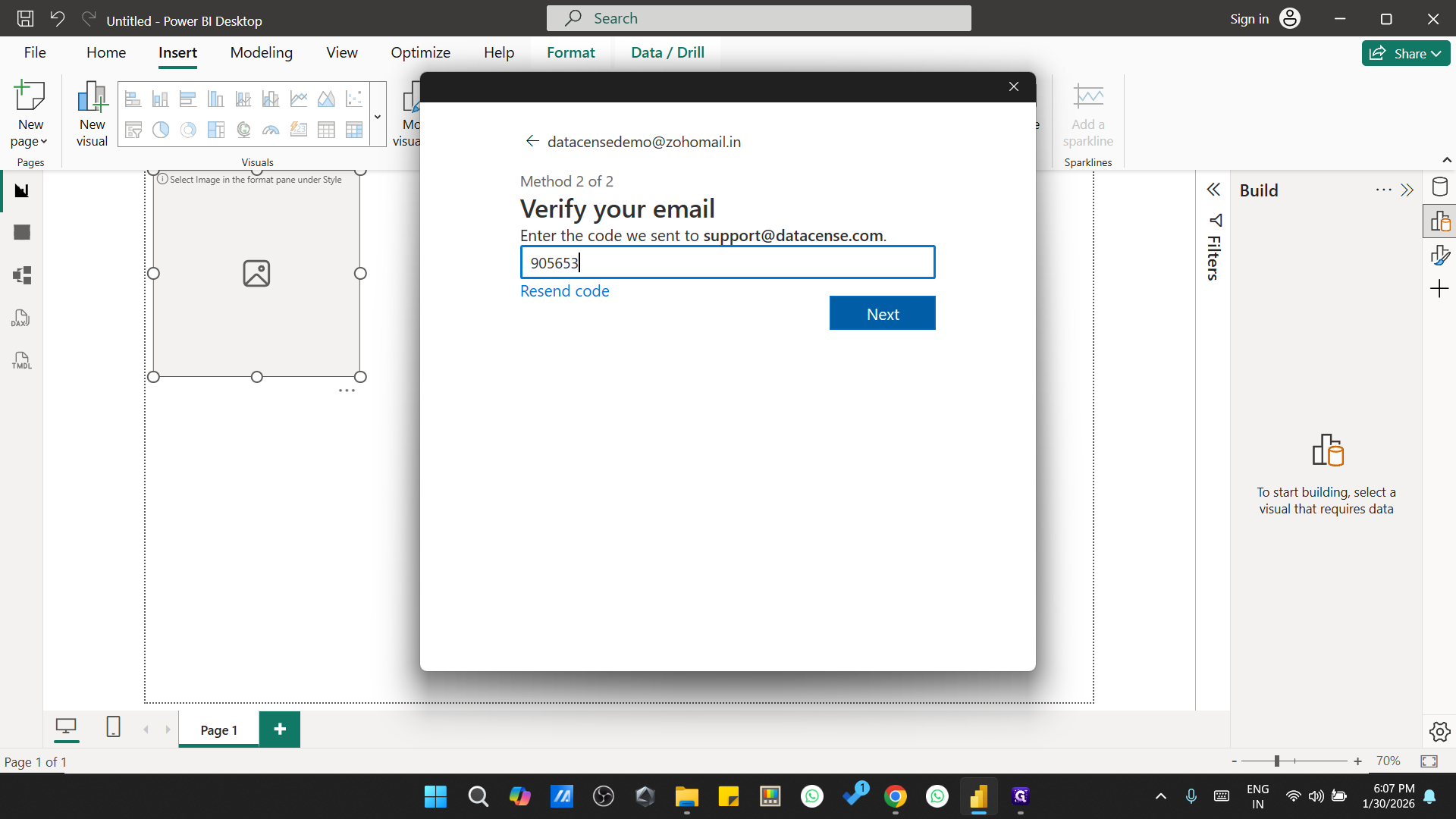 Step #14: add the code here & Click on "Next"