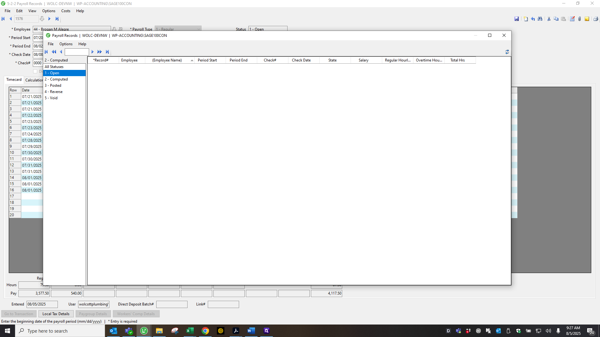 Step #53: Double-click on "All Statuses"